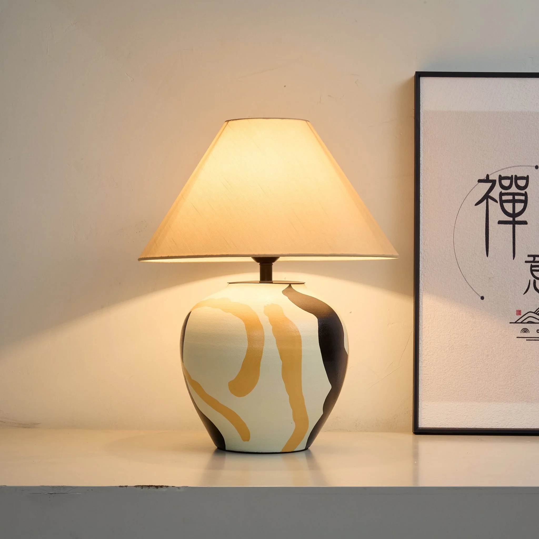 Abstract Pattern Ceramic Table Lamp - Image 12