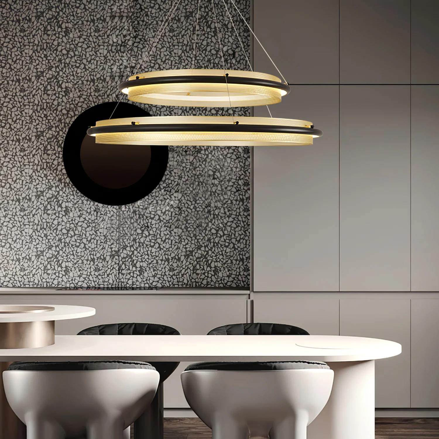 Acrylic LED Round Chandelier - Image 3