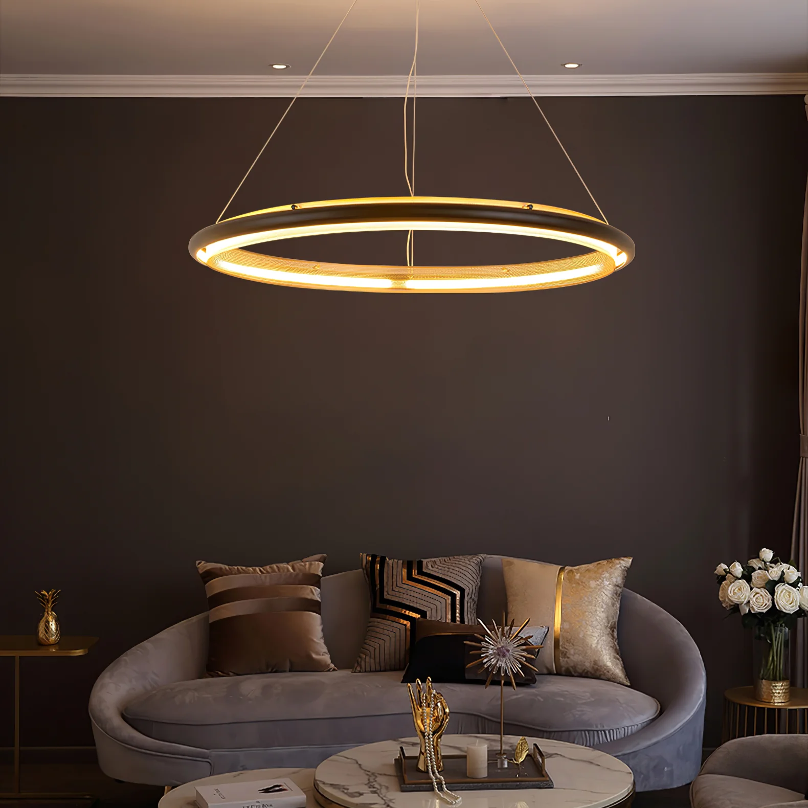 Acrylic LED Round Chandelier - Image 6
