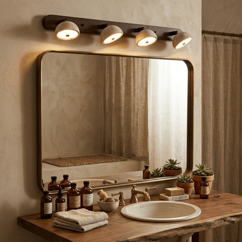 Adjustable Travertine Dome Vanity Light - Image 4