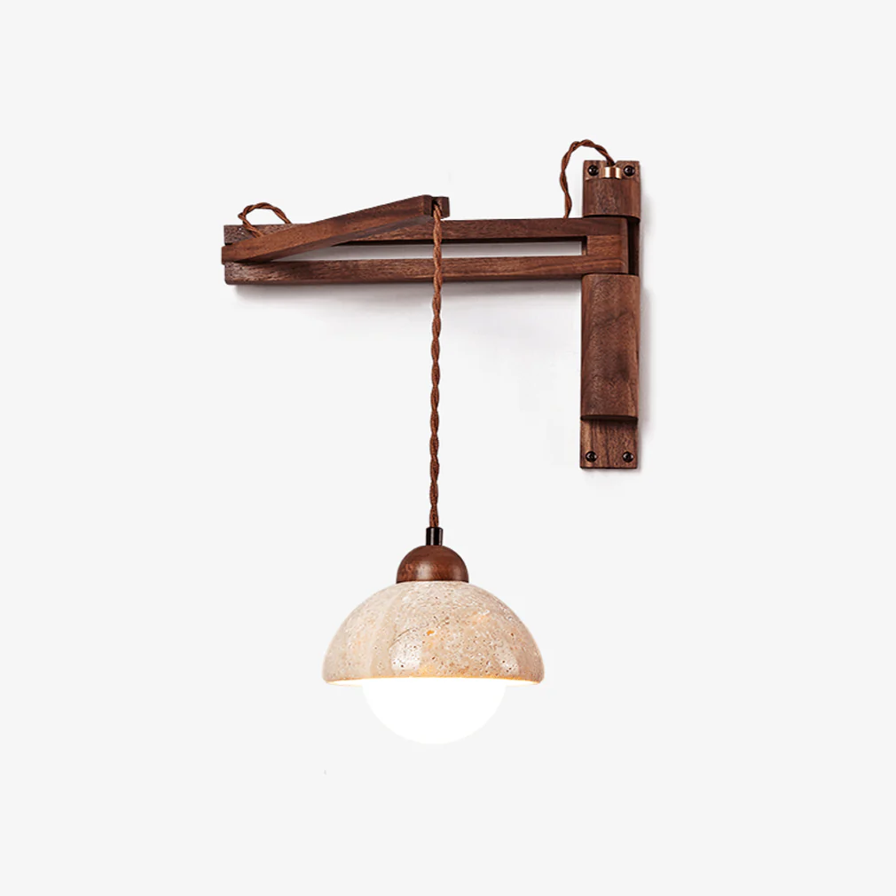 Adjustable Travertine Dome Wall Sconce