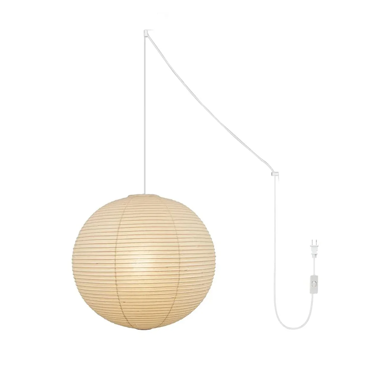 Akari A Round Swag Light (white plug wire) - Image 37