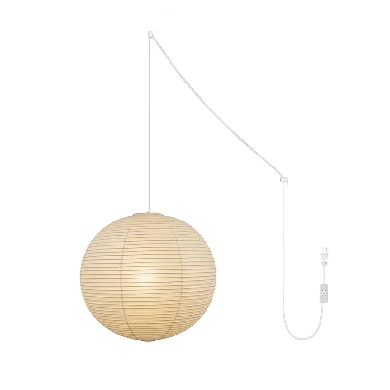 Akari A Round Swag Light (white plug wire) - Image 38