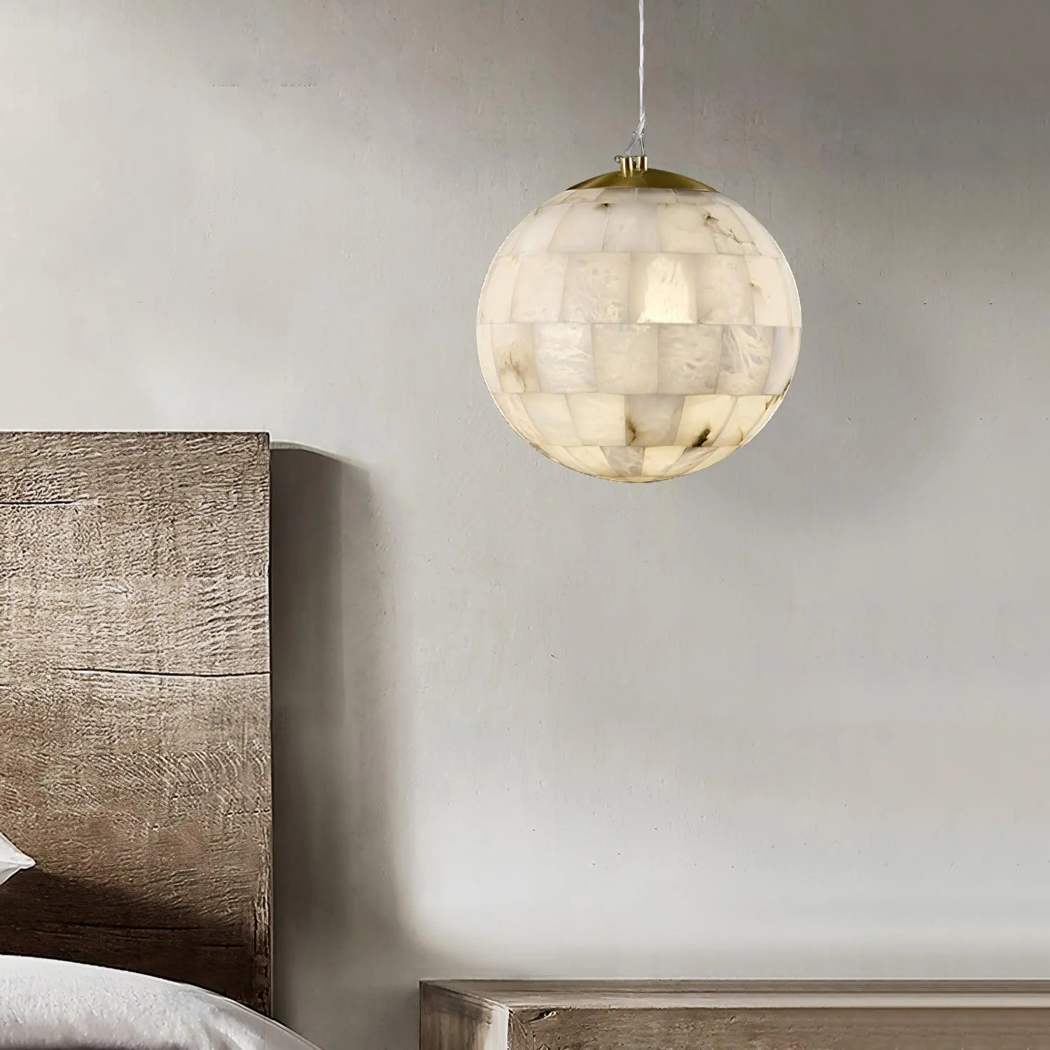 Alabaster Ball Pendant Light - Image 4