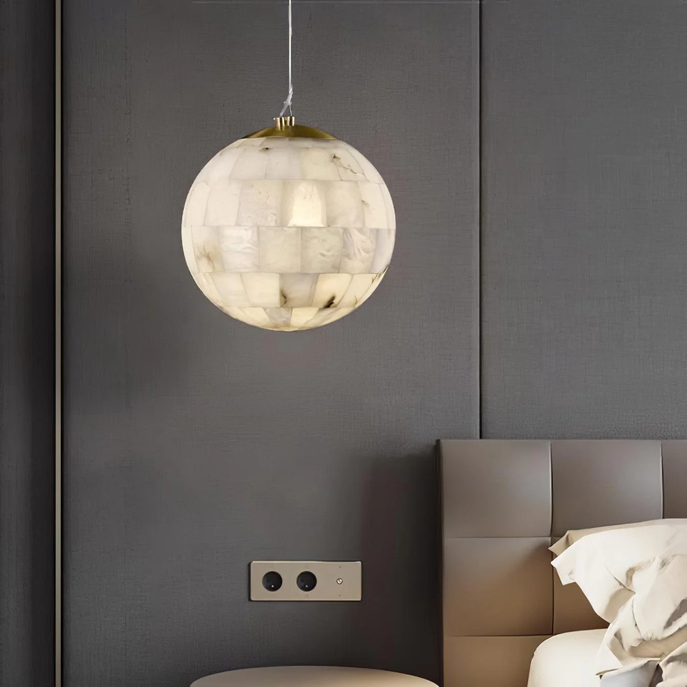 Alabaster Ball Pendant Light - Image 6