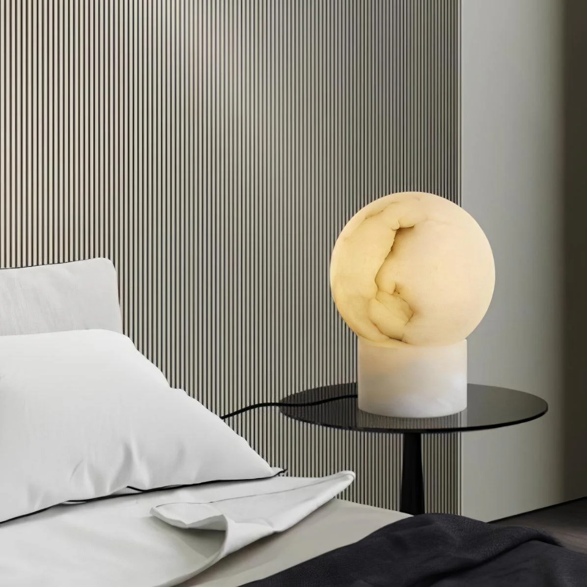Marble Ball Alabaster Table Lamp - Image 10
