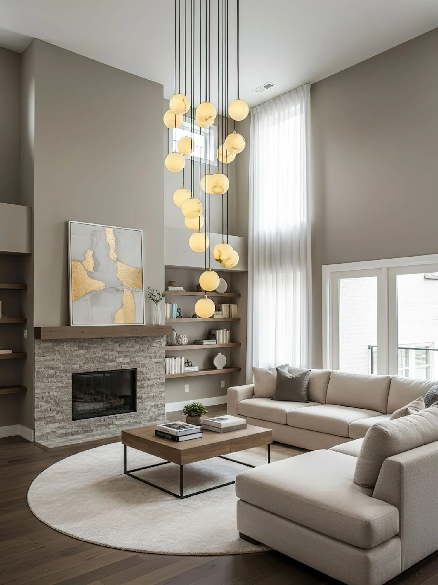 Alabaster Balls Cluster Chandelier - Image 10