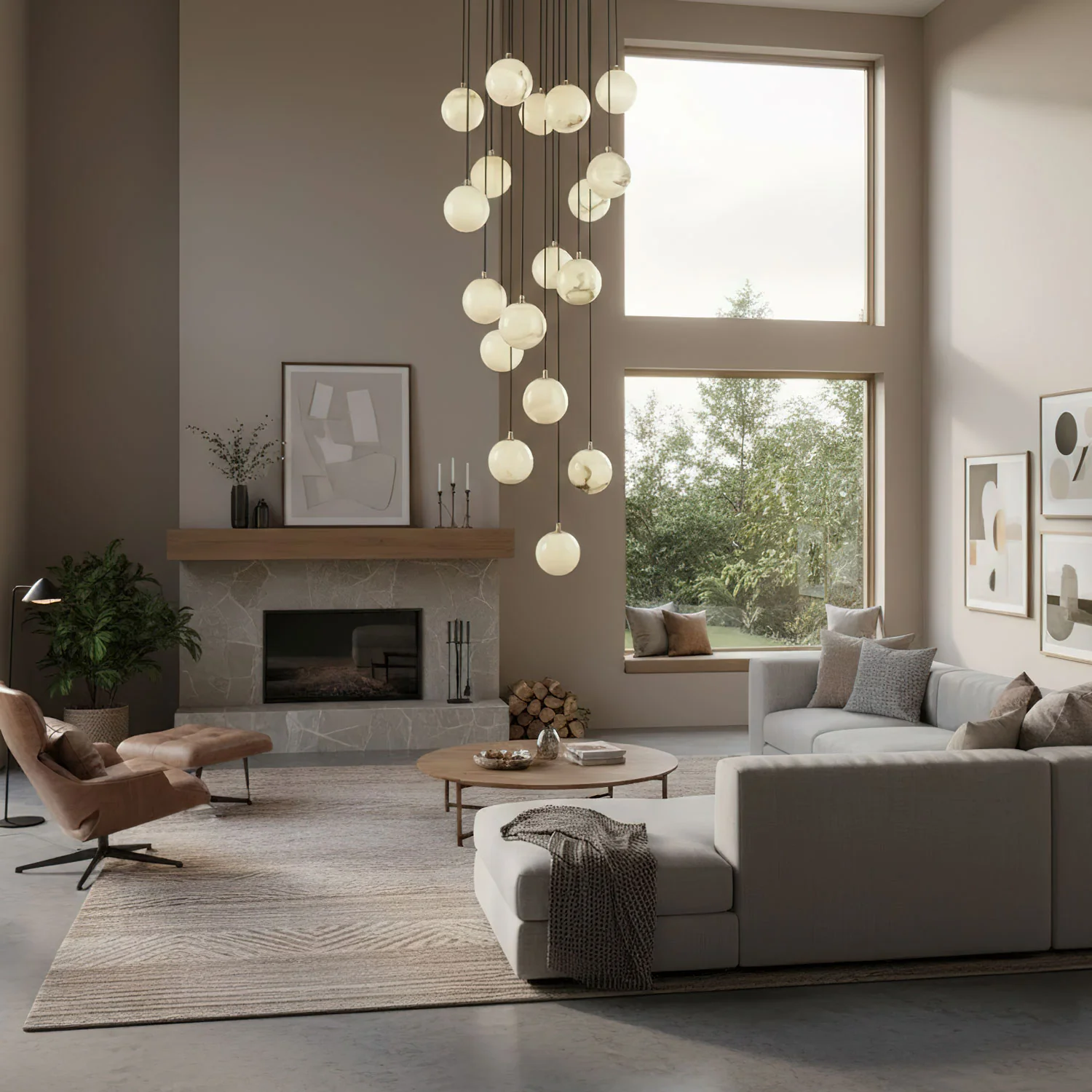 Alabaster Balls Cluster Chandelier - Image 12