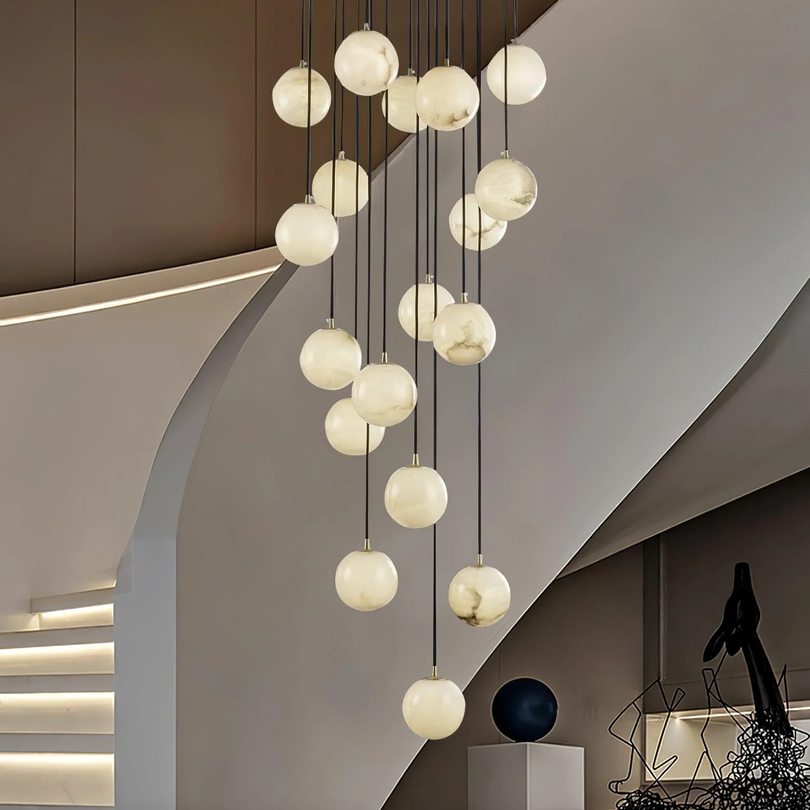 Alabaster Balls Cluster Chandelier - Image 16