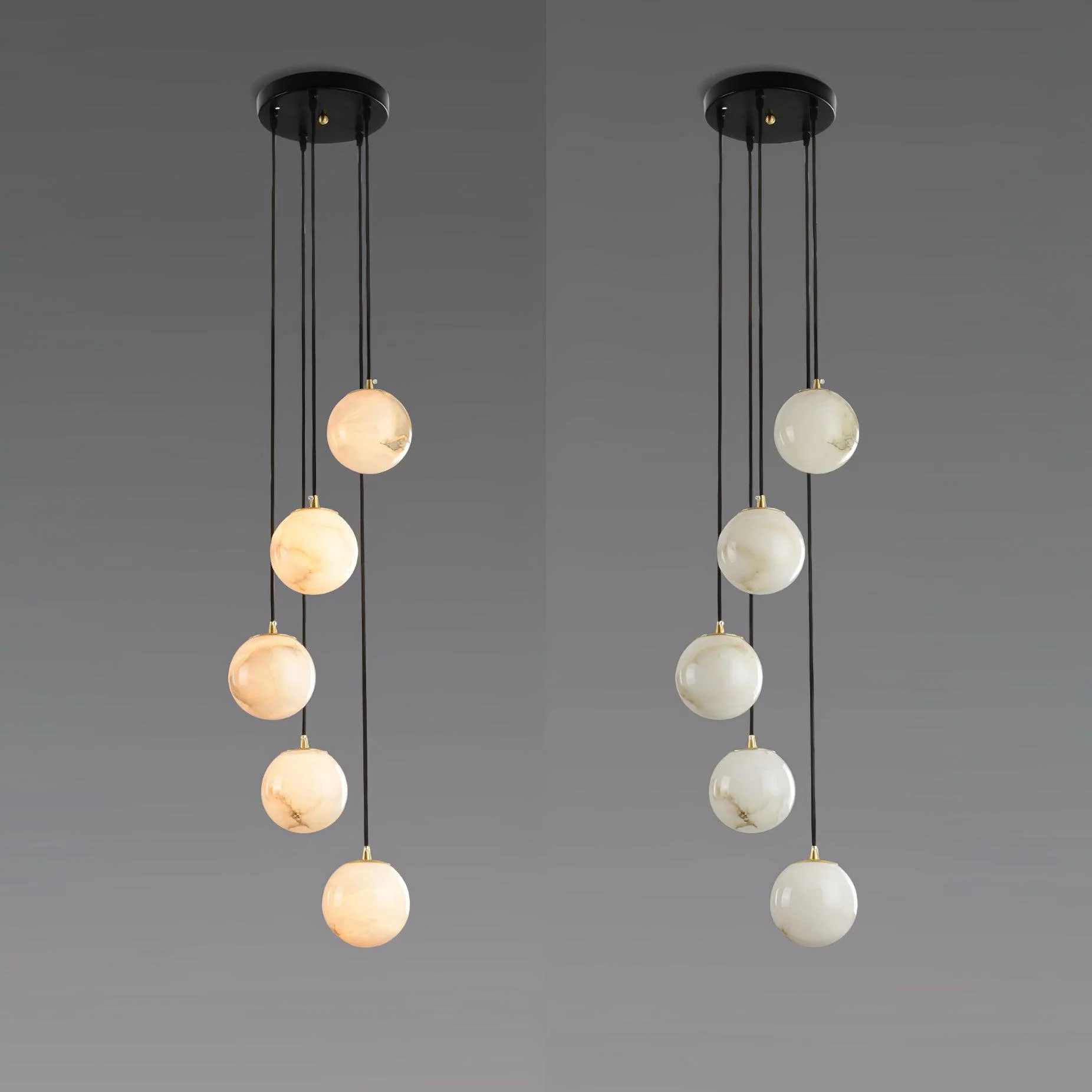 Alabaster Balls Cluster Chandelier - Image 24