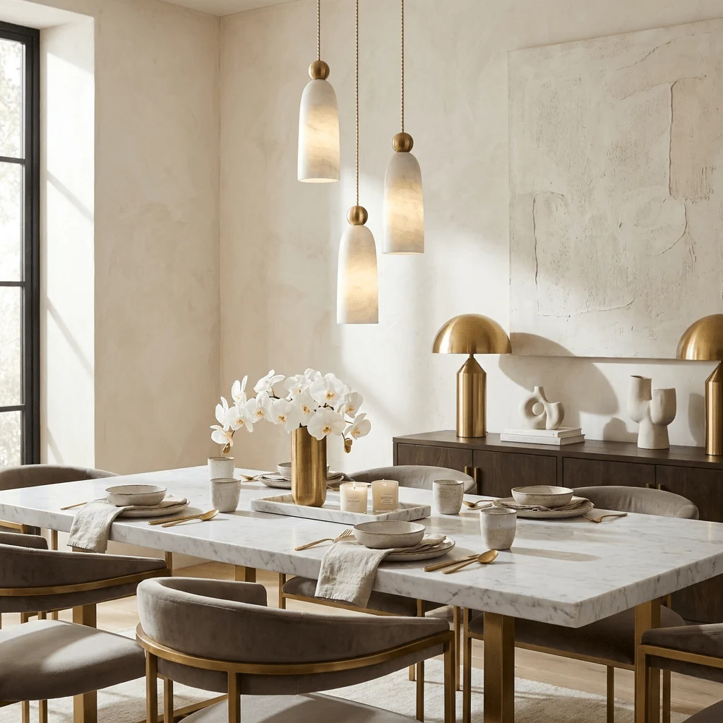 Alabaster Bell Cluster Pendant Lamp - Image 4
