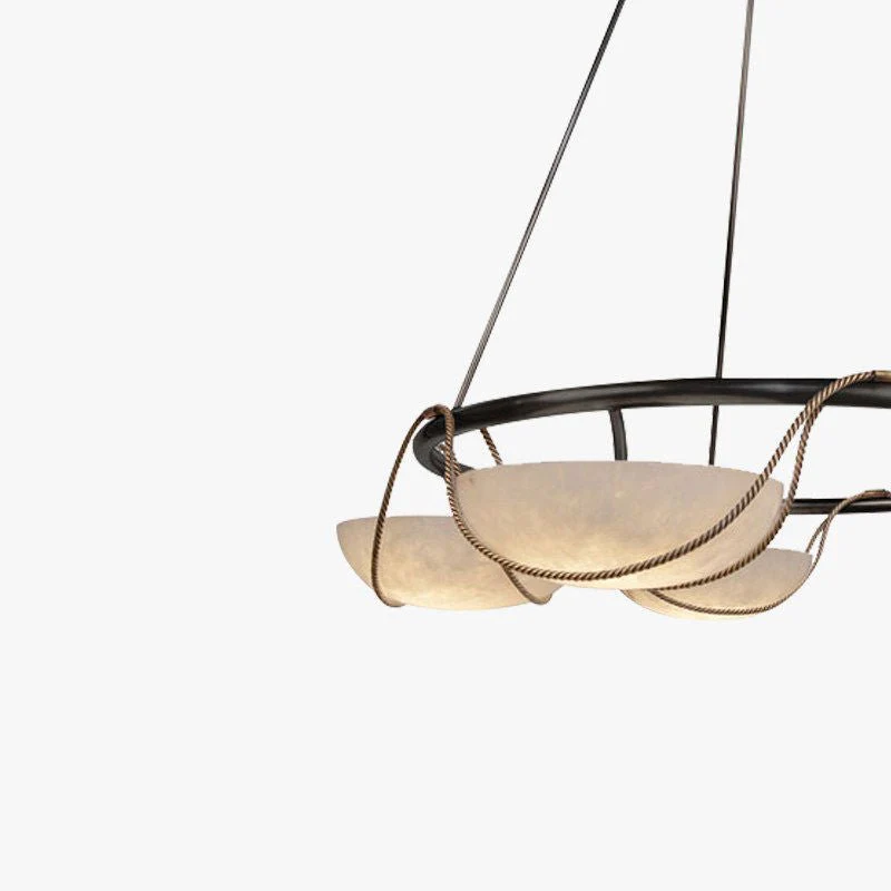 Alabaster Bowl Ring Chandelier - Image 6