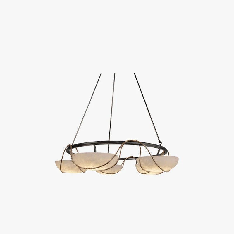 Alabaster Bowl Ring Chandelier - Image 7