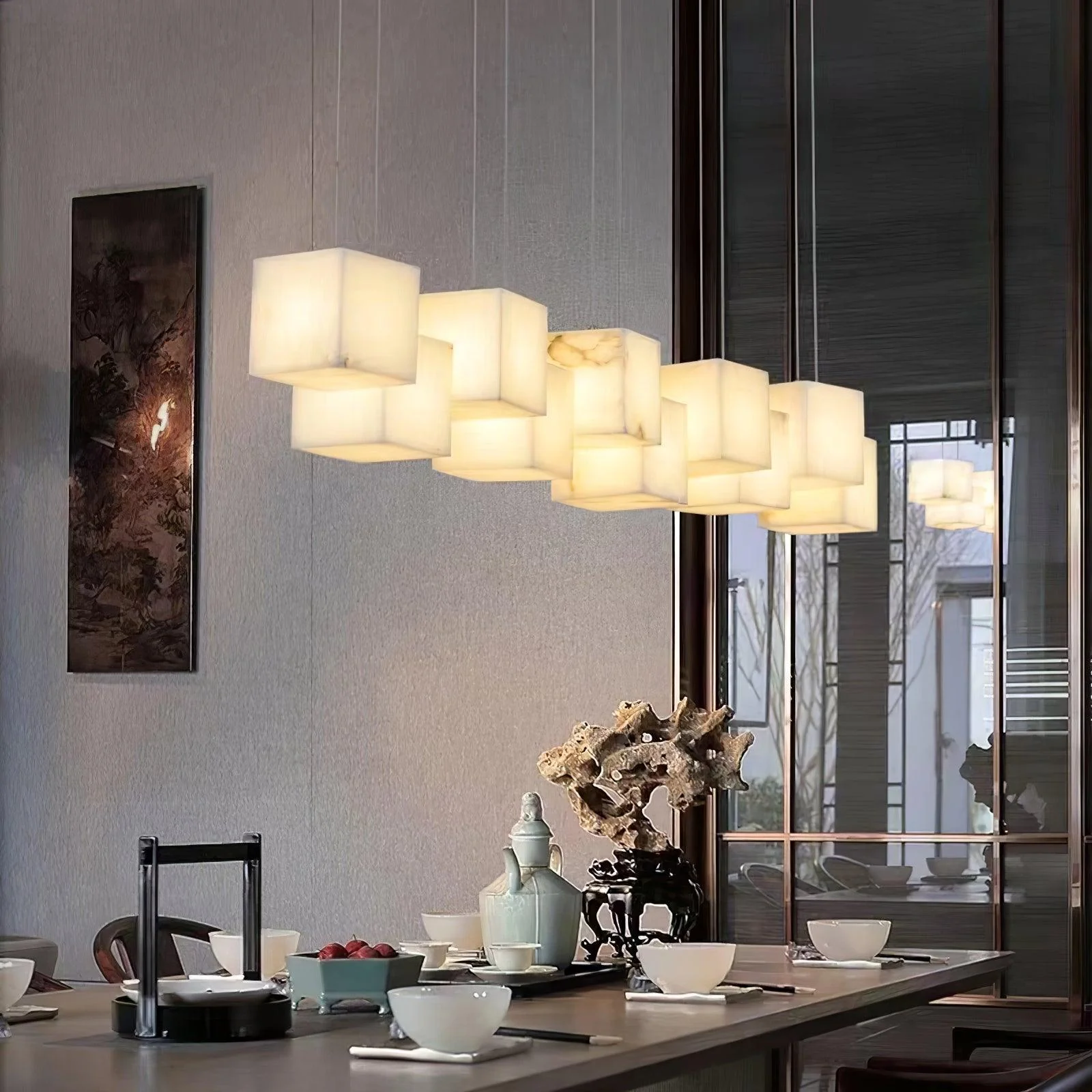 Alabaster Box Chandelier - Image 8