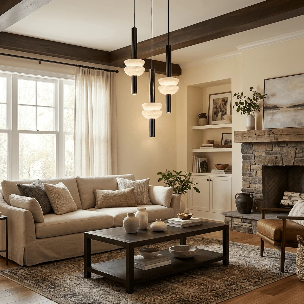 Alabaster Column Pendant Lamp - Image 4