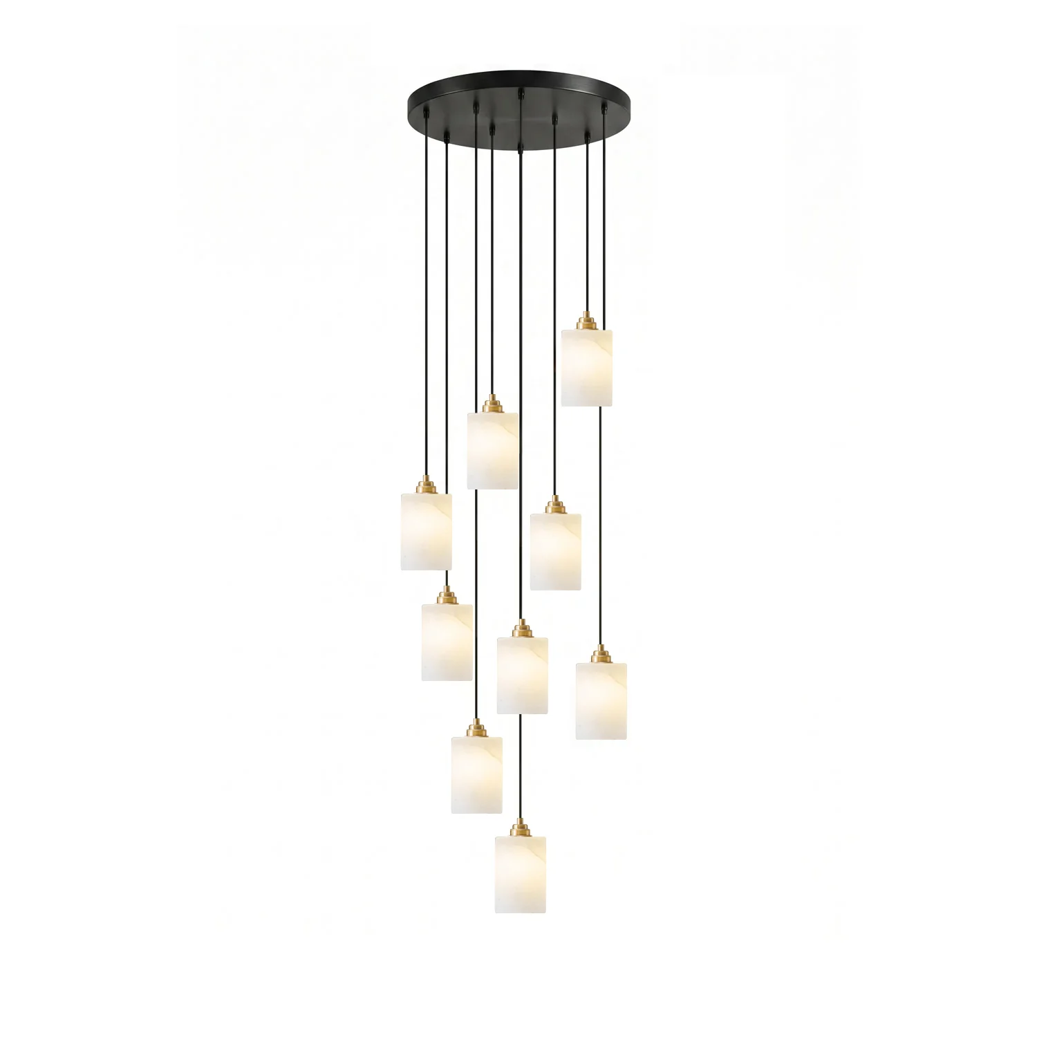 Alabaster Cylinder Cluster Chandelier - Image 10