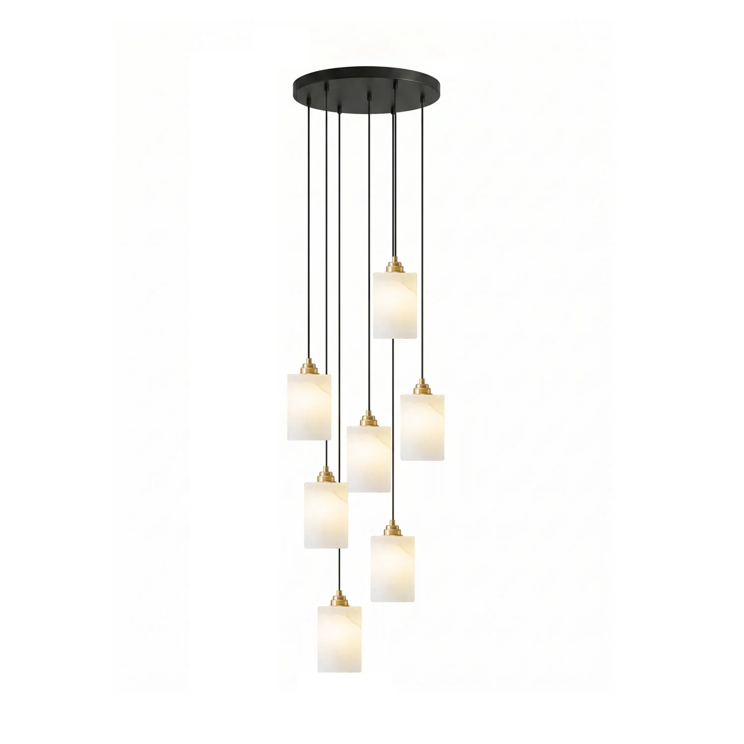 Alabaster Cylinder Cluster Chandelier - Image 11