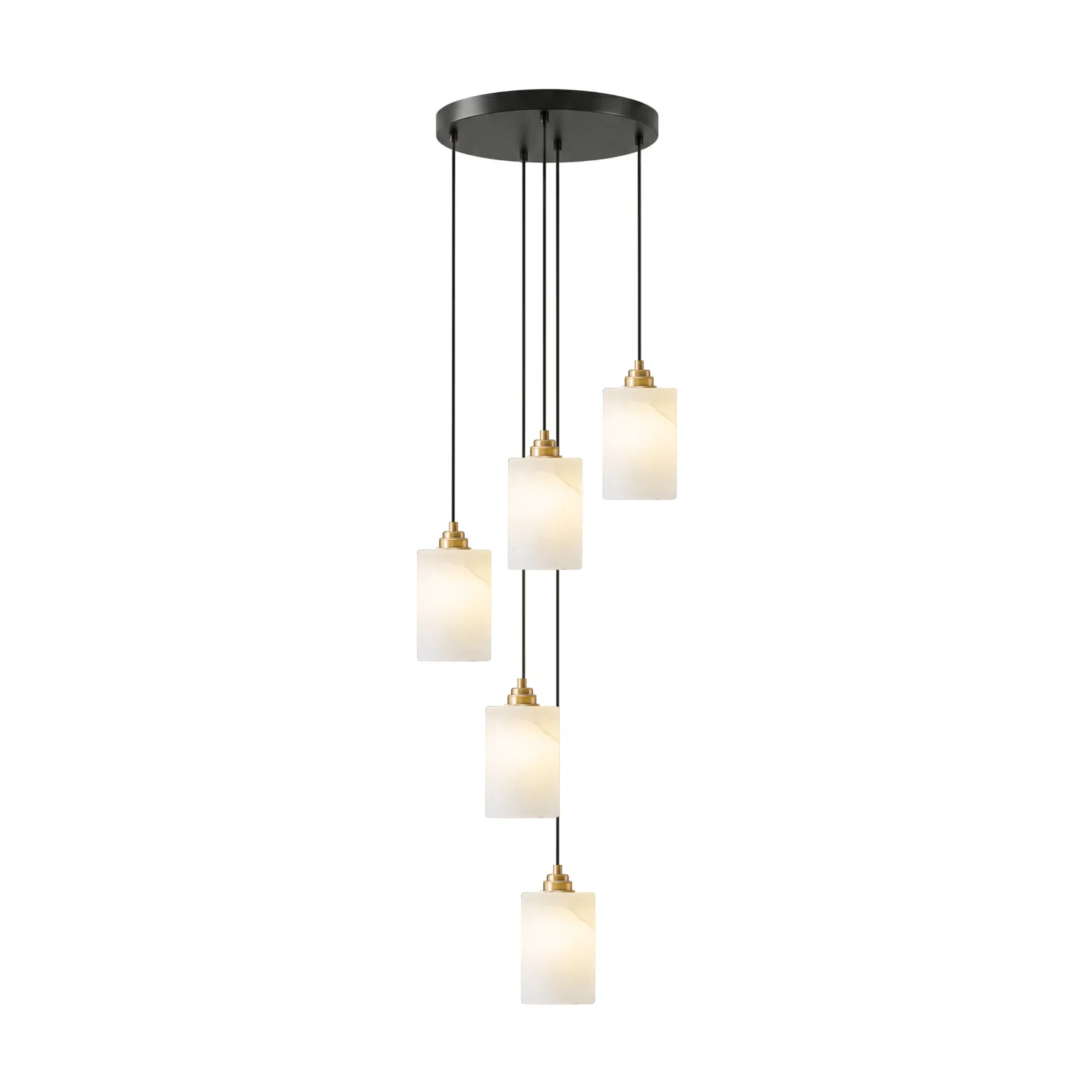 Alabaster Cylinder Cluster Chandelier - Image 12