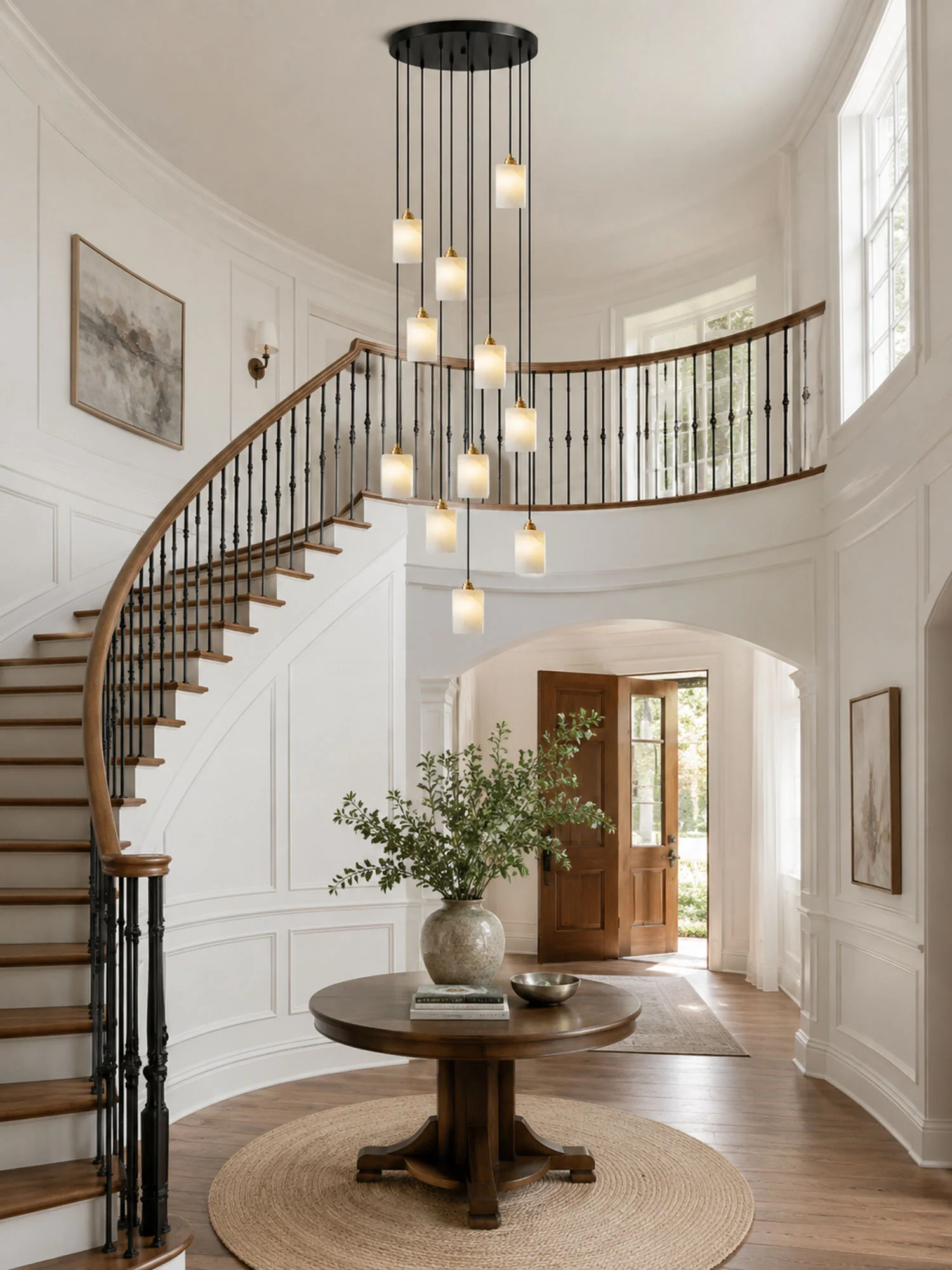 Alabaster Cylinder Cluster Chandelier - Image 3