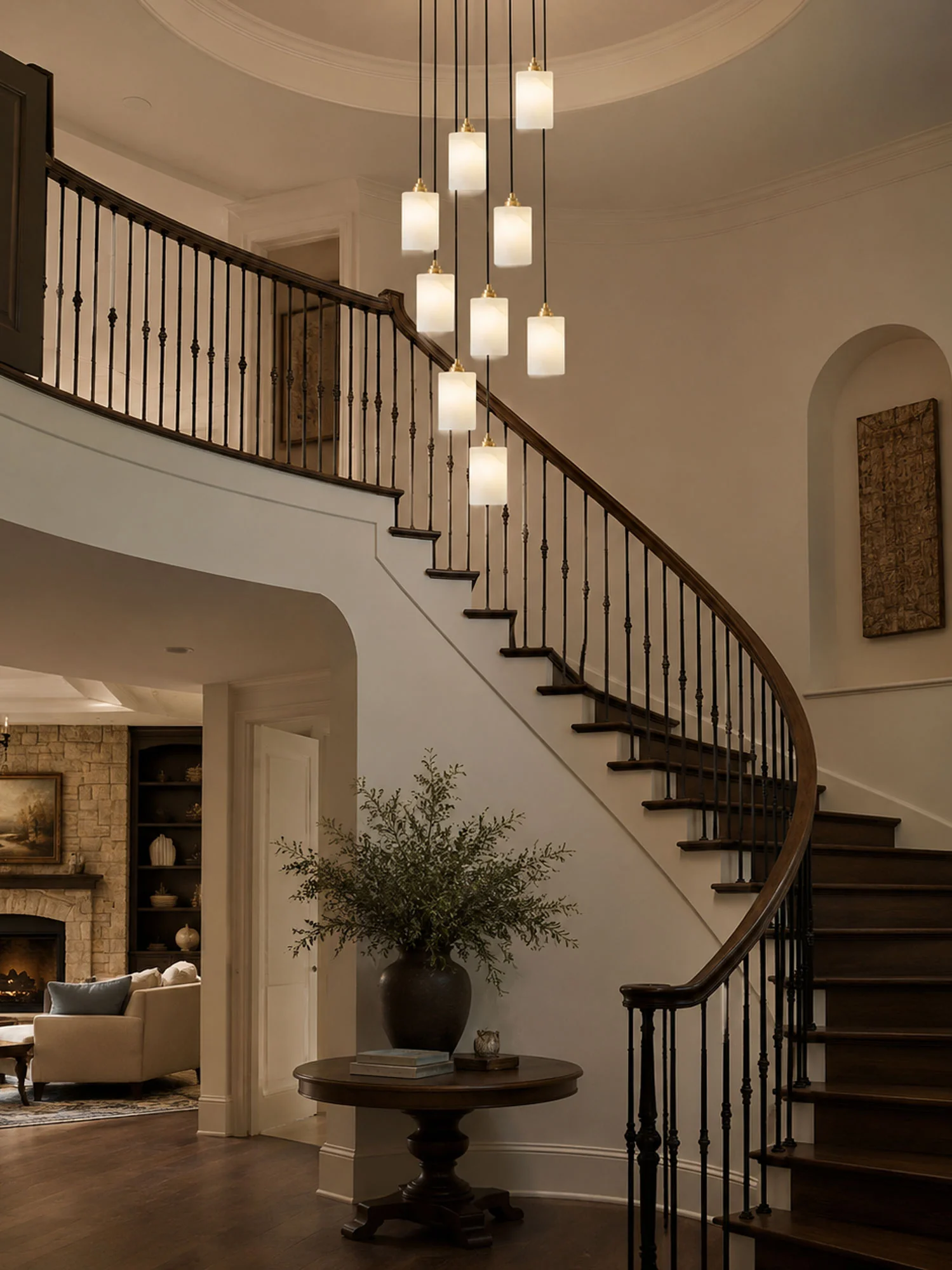 Alabaster Cylinder Cluster Chandelier - Image 5