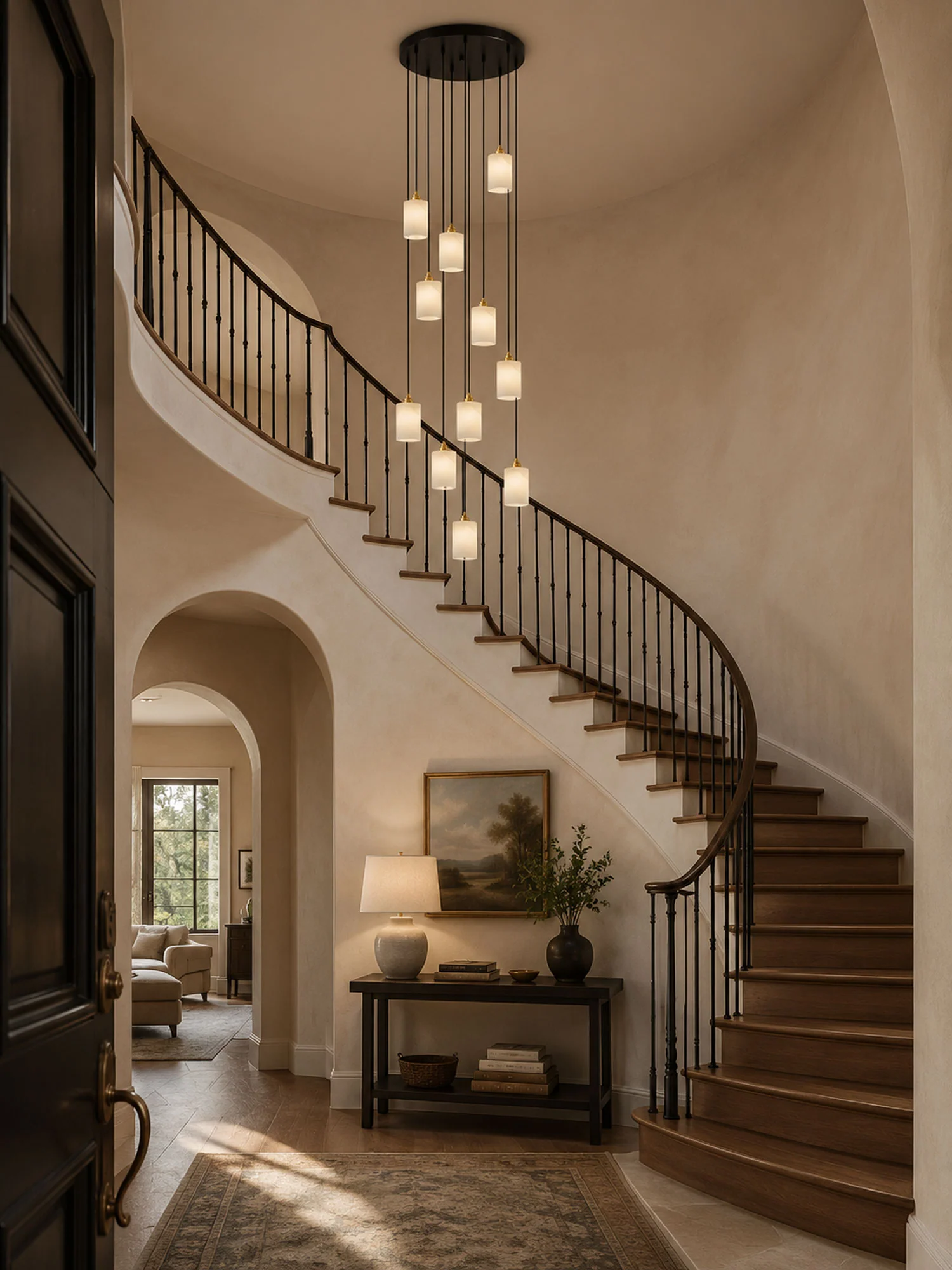 Alabaster Cylinder Cluster Chandelier - Image 6