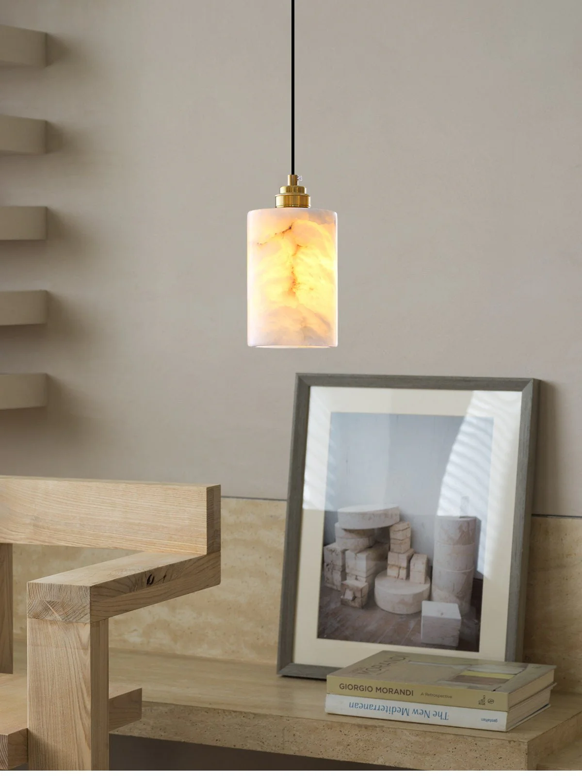 Alabaster Cylinder Cluster Chandelier - Image 8
