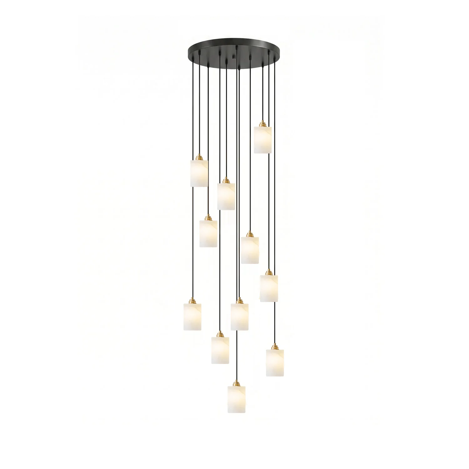 Alabaster Cylinder Cluster Chandelier - Image 9