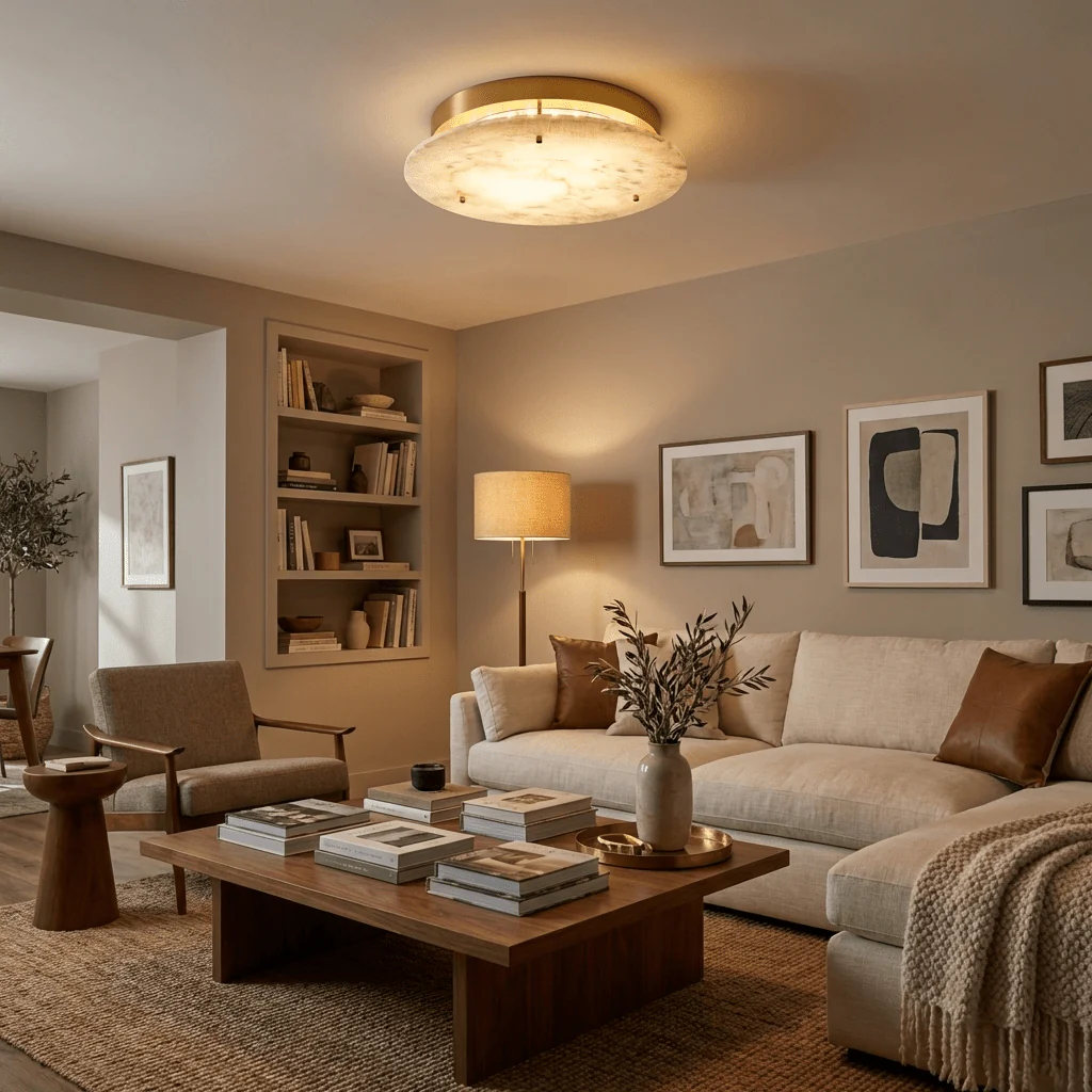 Alabaster Disc Ceiling Lamp - Image 3