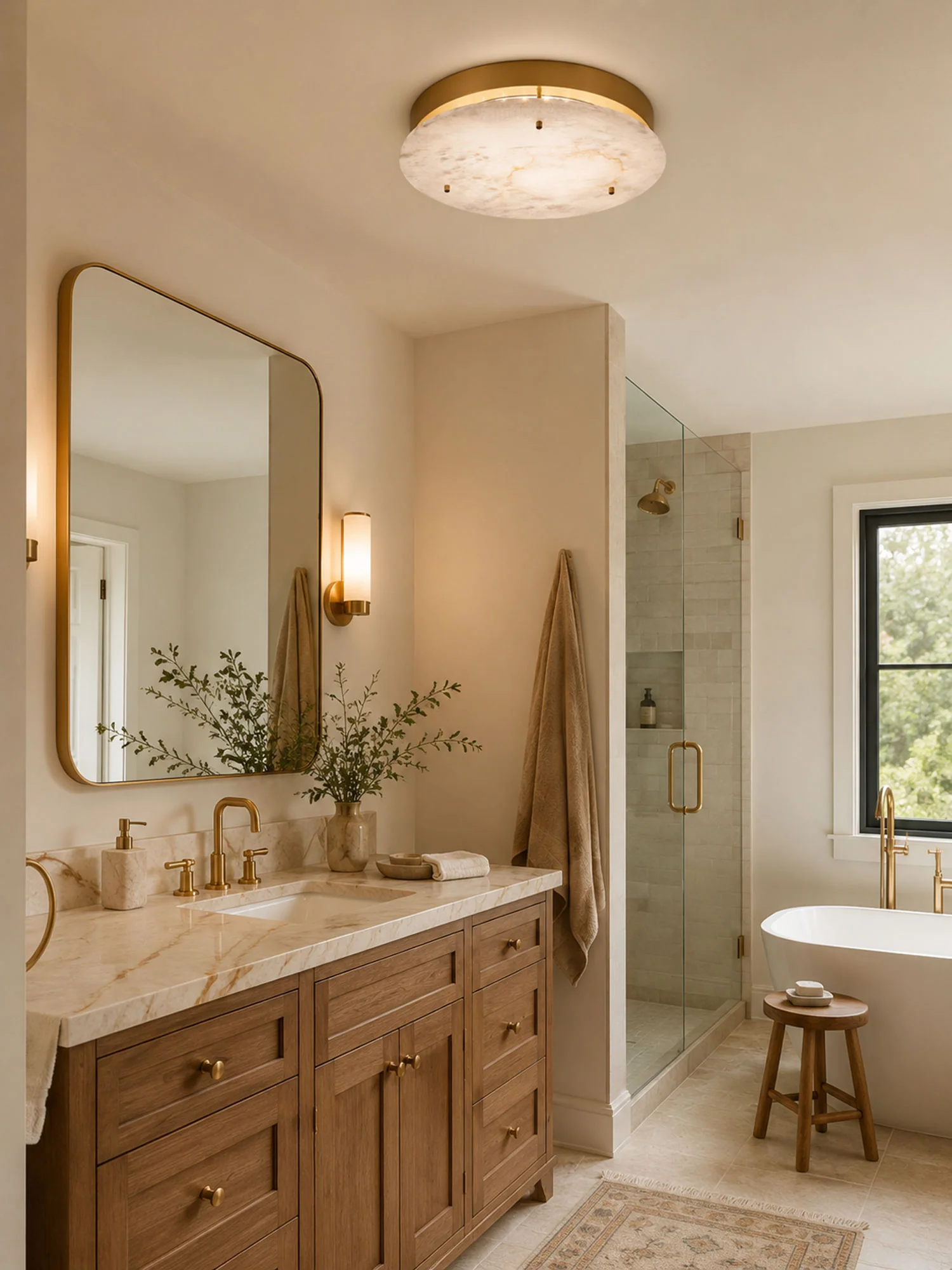 Alabaster Disc Ceiling Lamp - Image 6