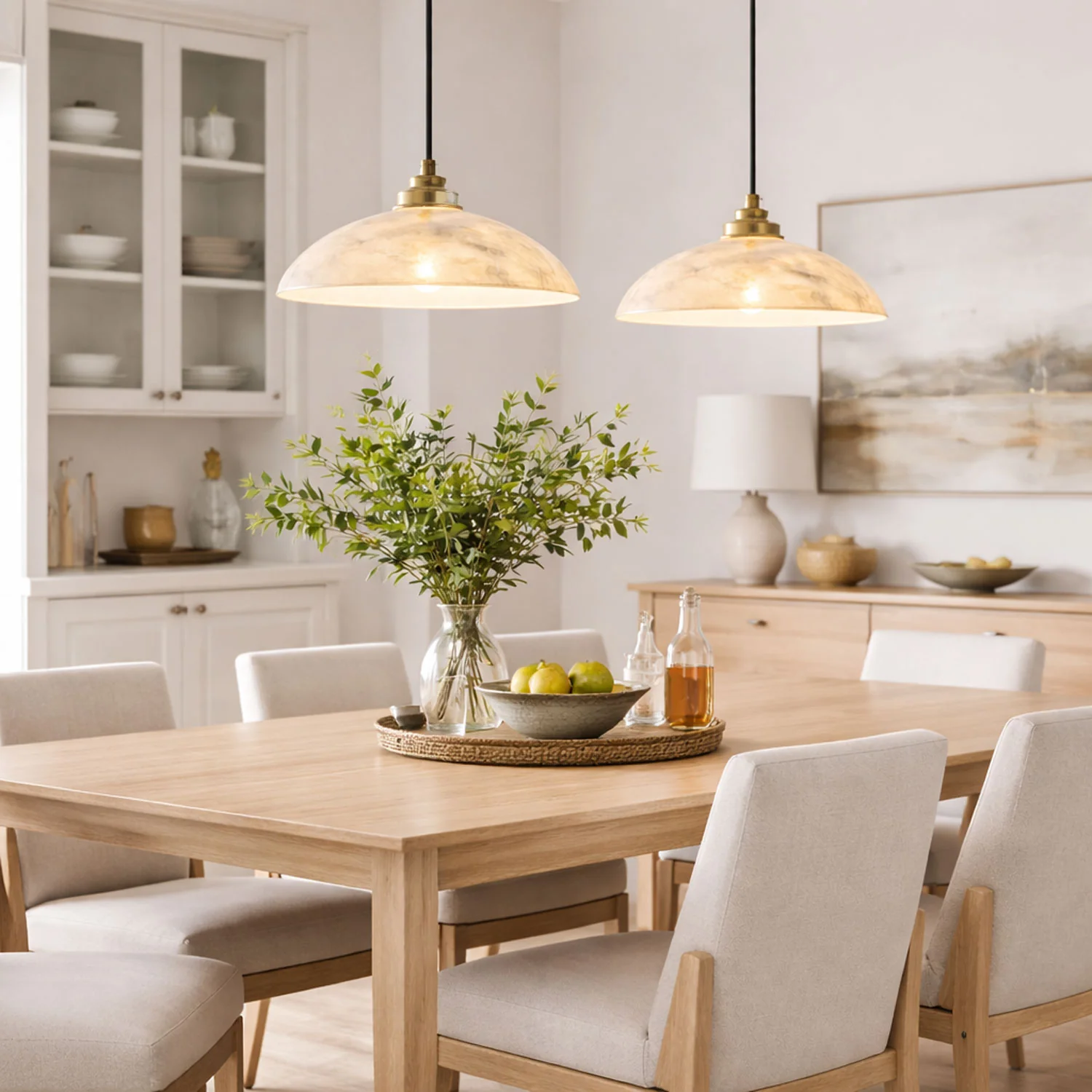 Alabaster Dome Pendant Lamp - Image 2