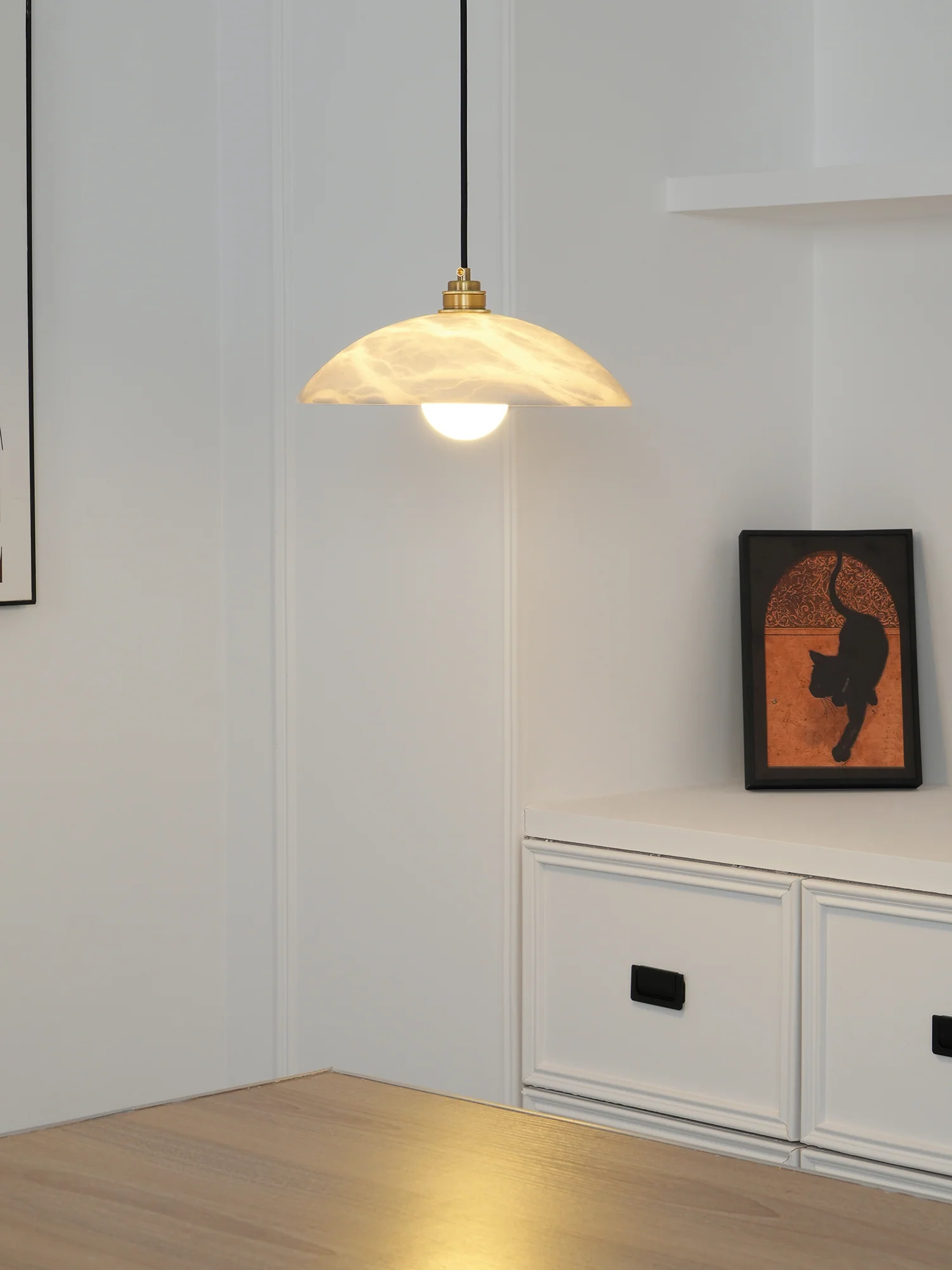 Alabaster Dome Swag Alabaster Pendant Lamp - Image 15