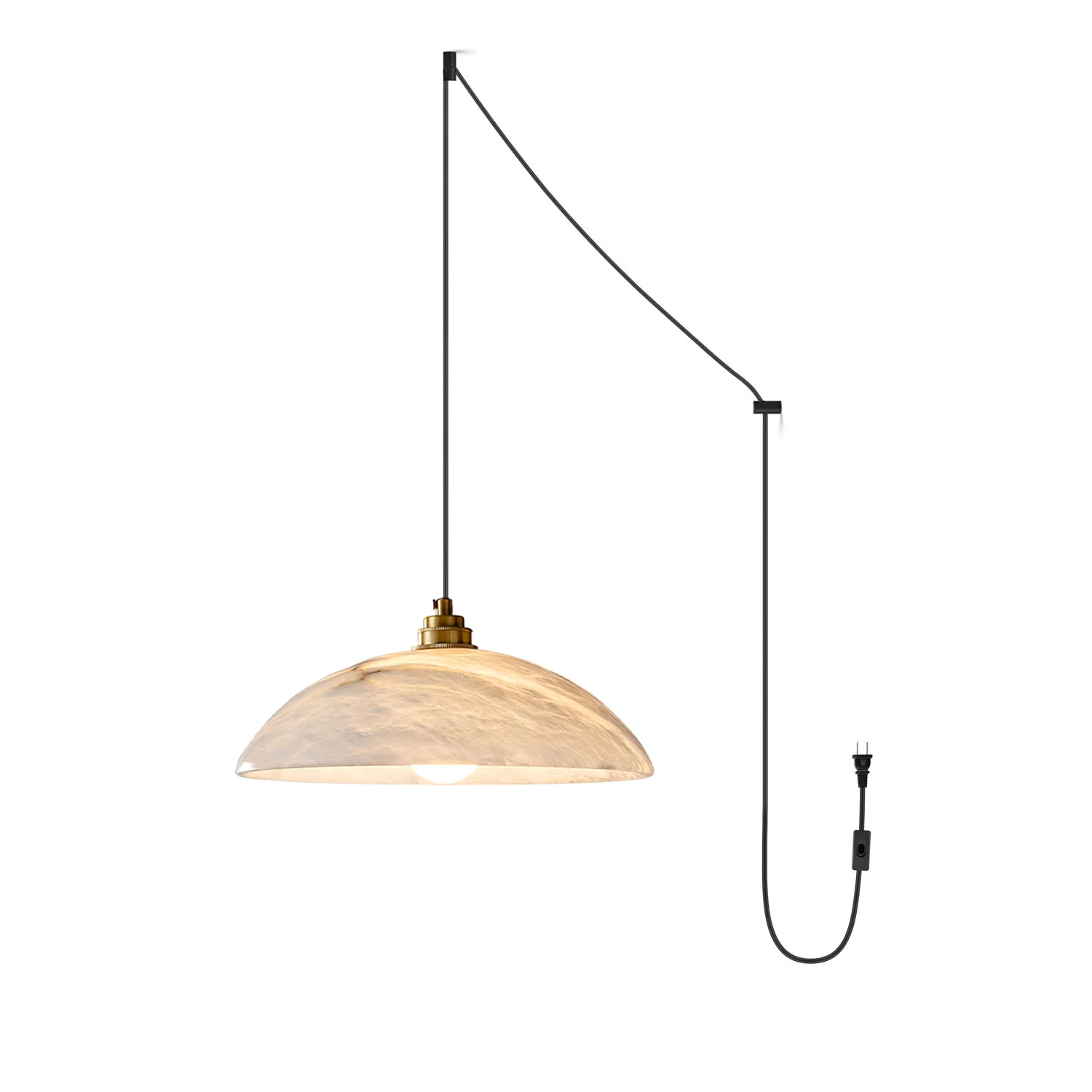 Alabaster Dome Swag Alabaster Pendant Lamp - Image 21