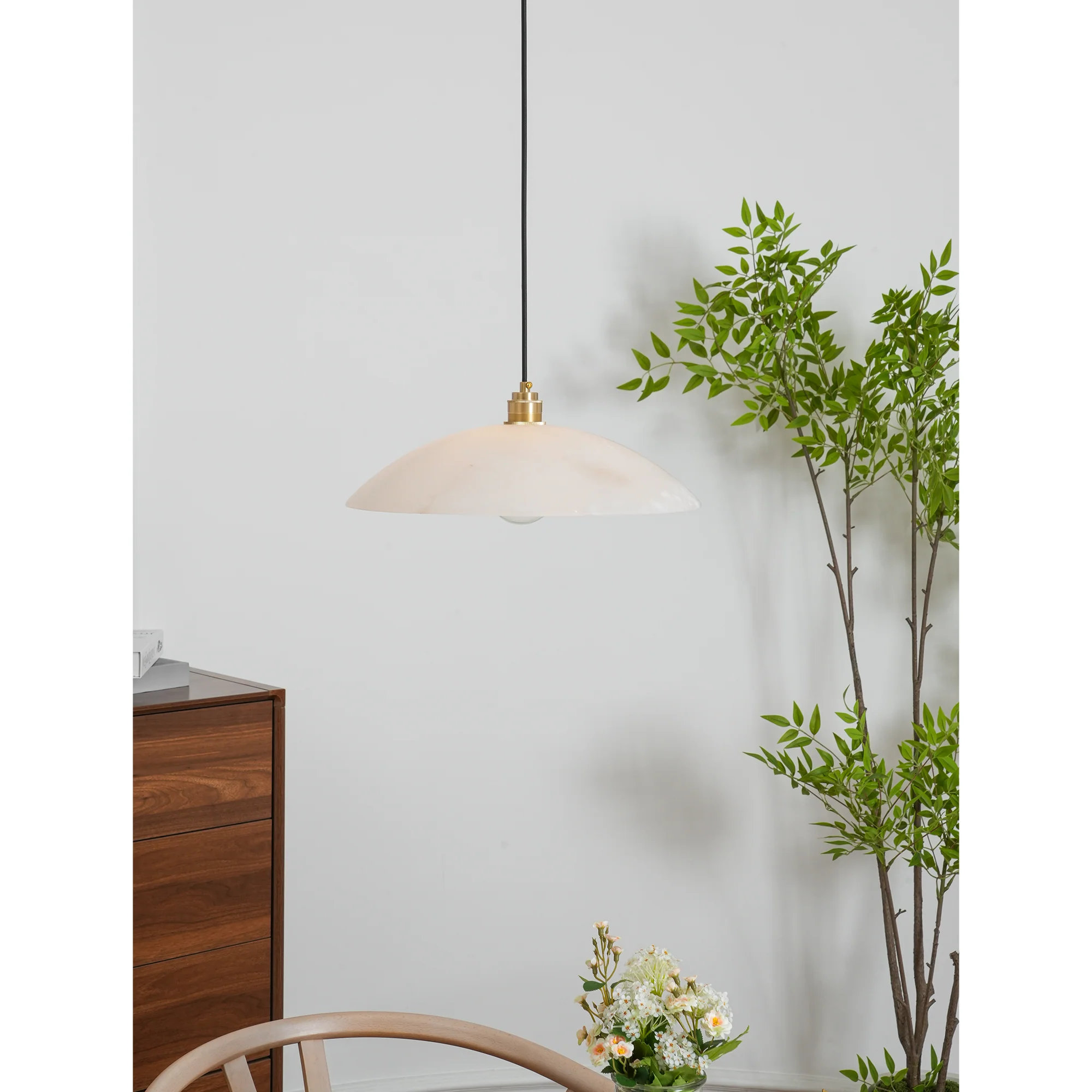 Alabaster Dome Swag Alabaster Pendant Lamp - Image 26