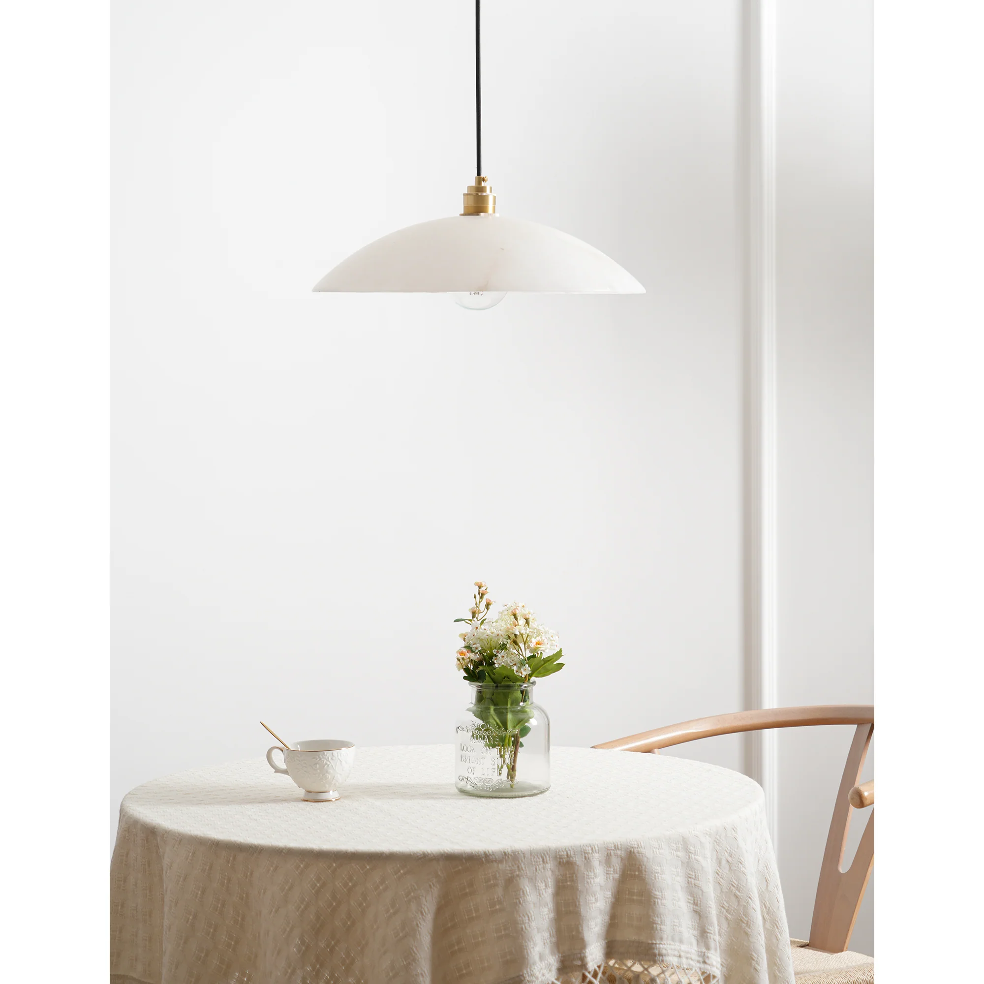 Alabaster Dome Swag Alabaster Pendant Lamp - Image 28
