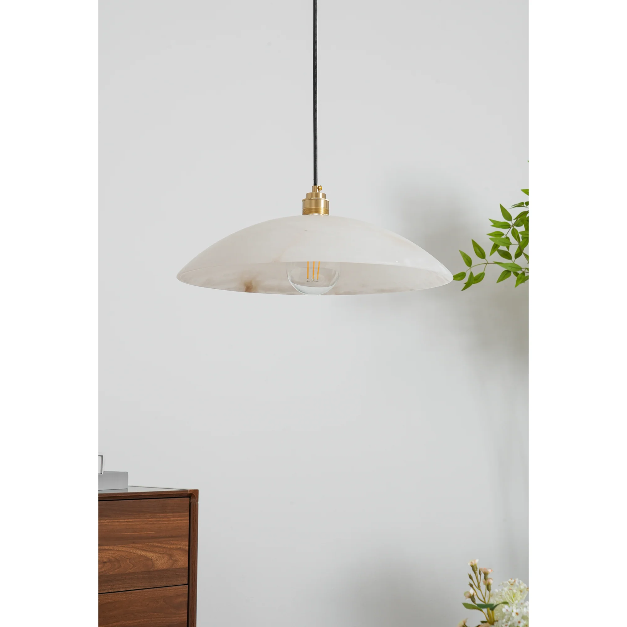 Alabaster Dome Swag Alabaster Pendant Lamp - Image 29