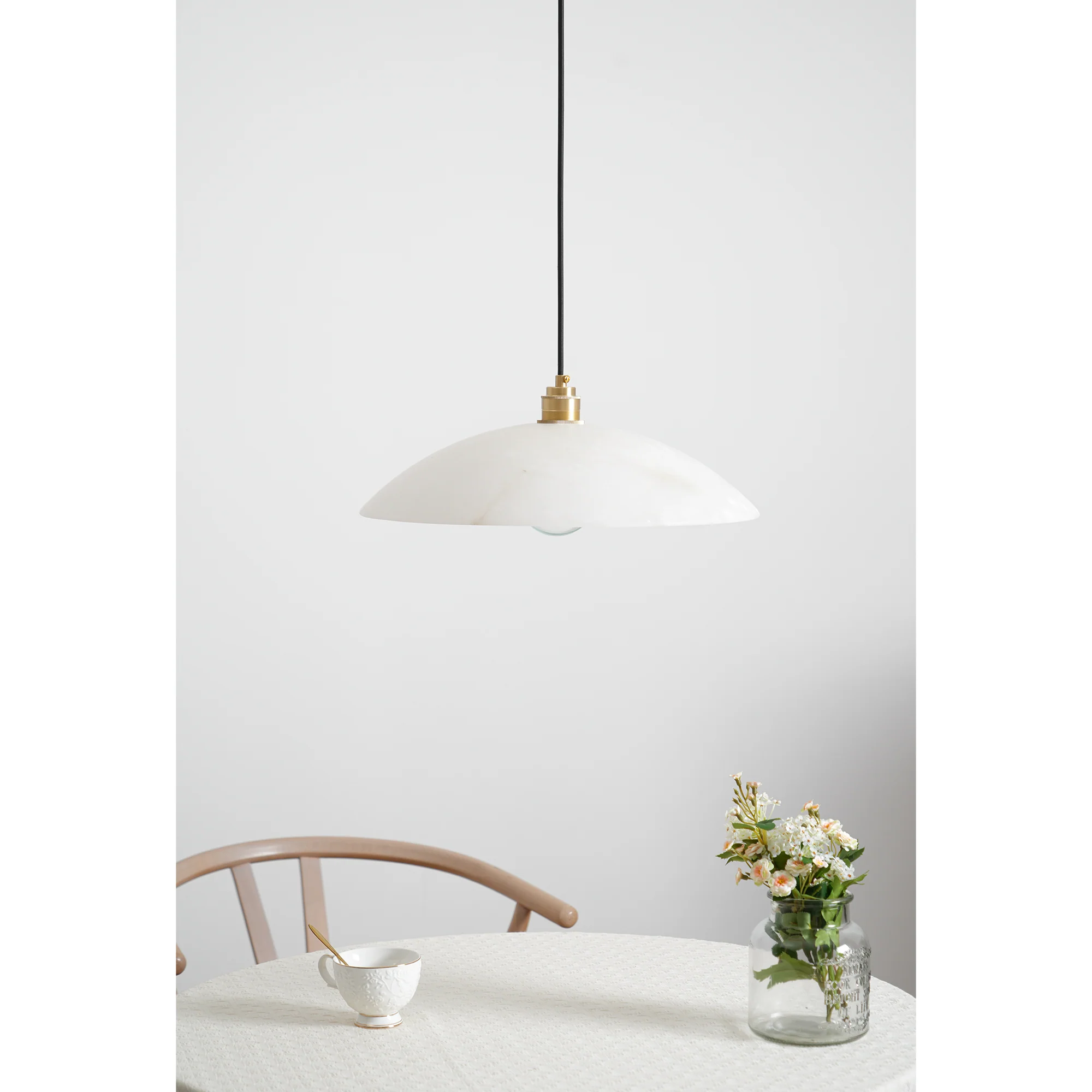 Alabaster Dome Swag Alabaster Pendant Lamp - Image 35