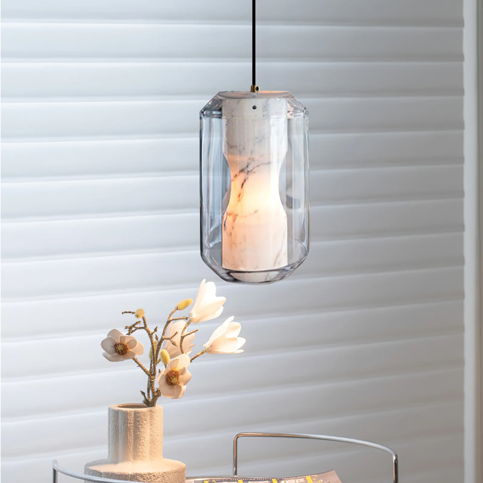 Alabaster Glass Cylinder Pendant Light - Image 20