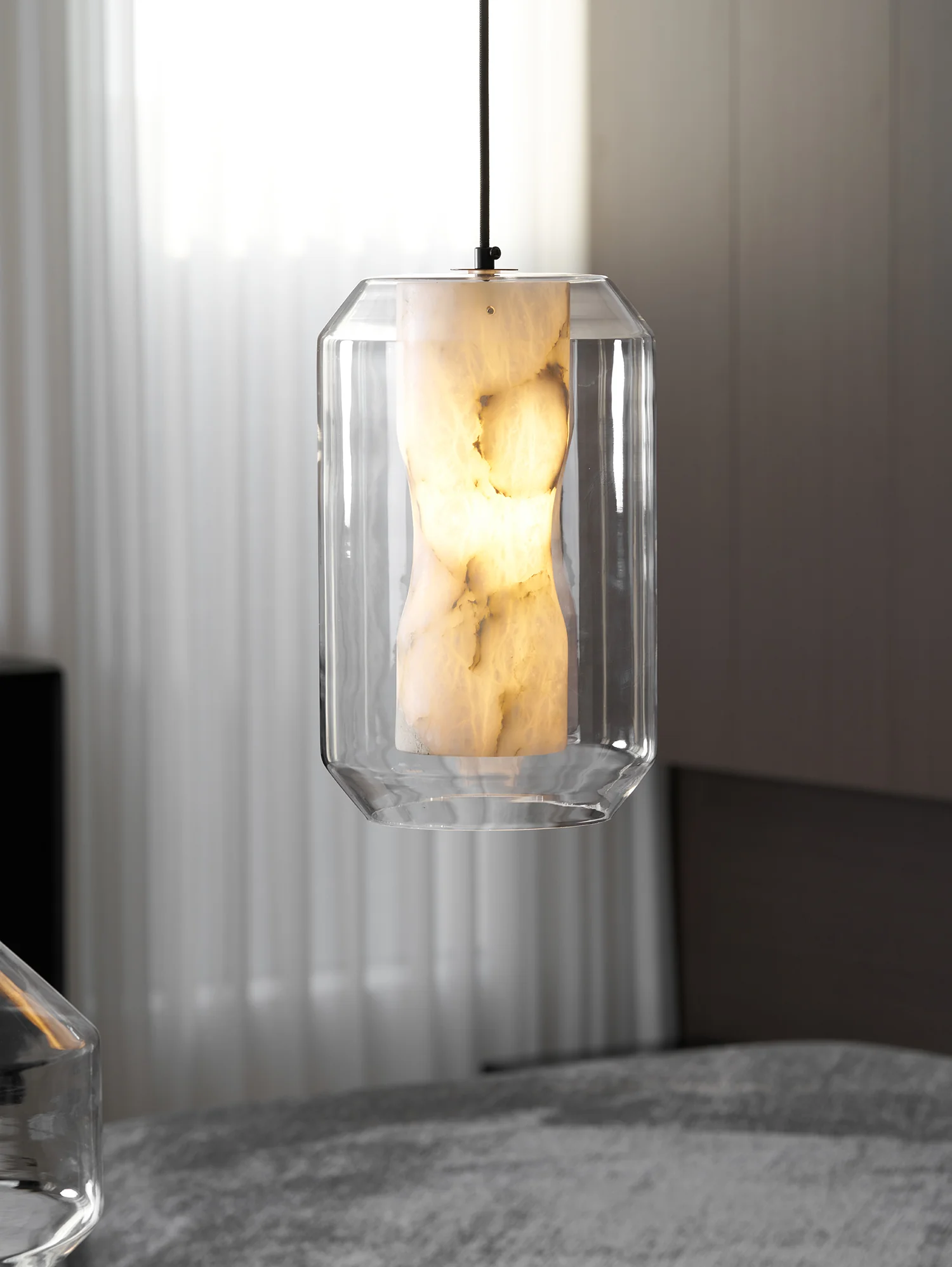 Alabaster Glass Cylinder Pendant Light - Image 47