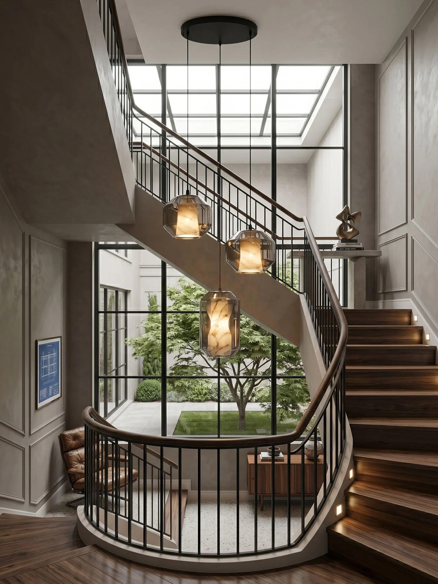 Alabaster Glass Cylinder Pendant Light - Image 5