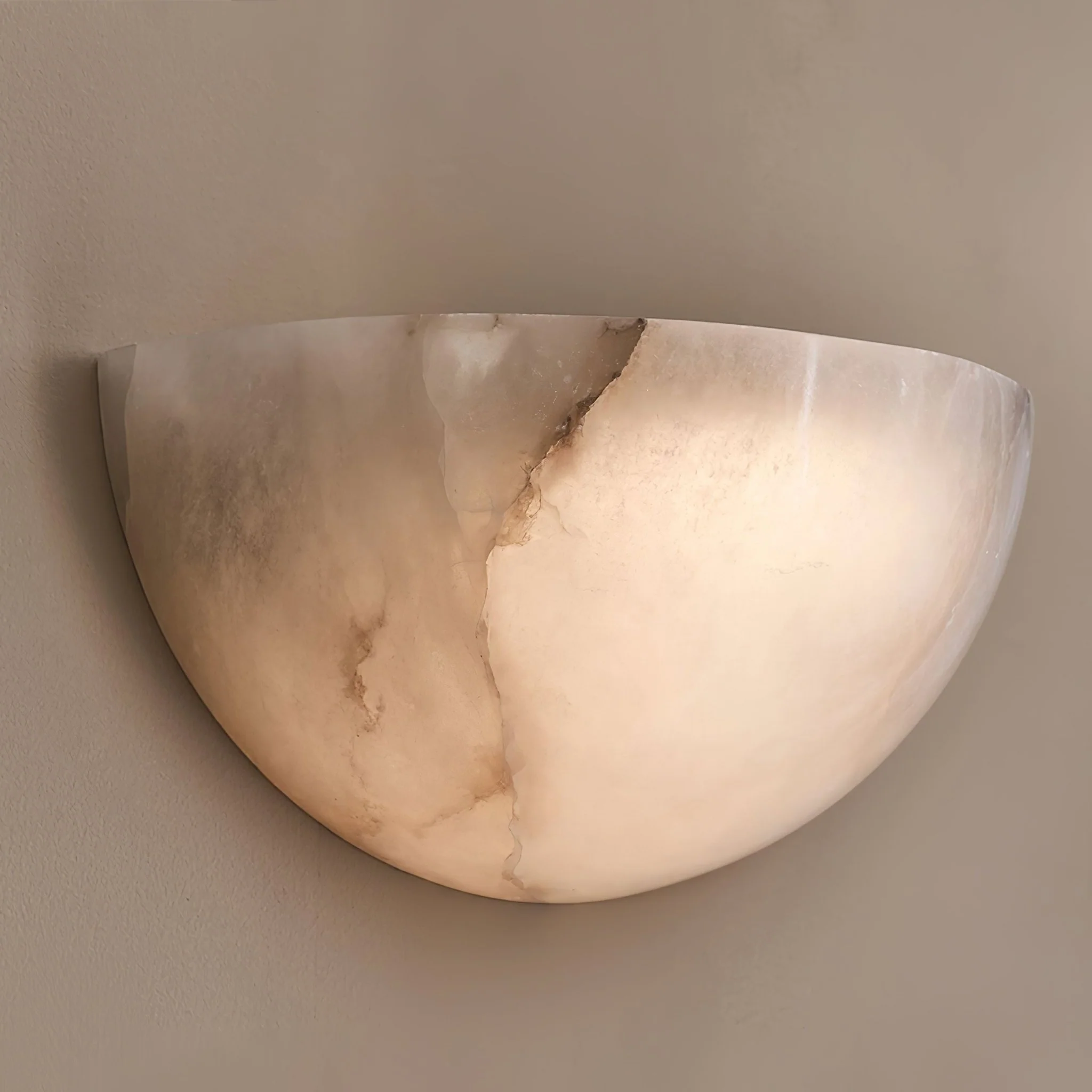 Alabaster Half-Moon Wall Sconce - Image 4