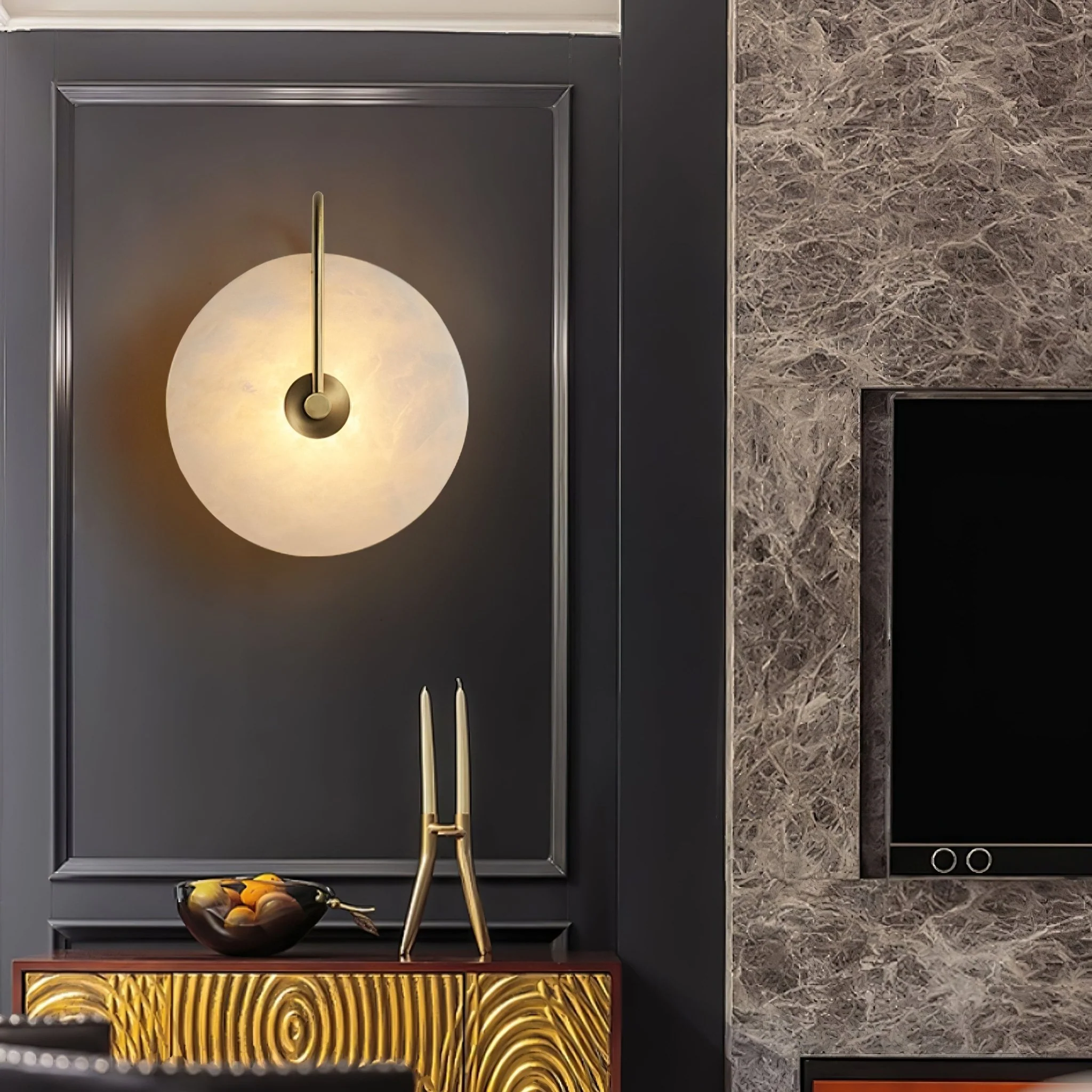 Alabaster LED Plug-In Wall Lamp - Image 54