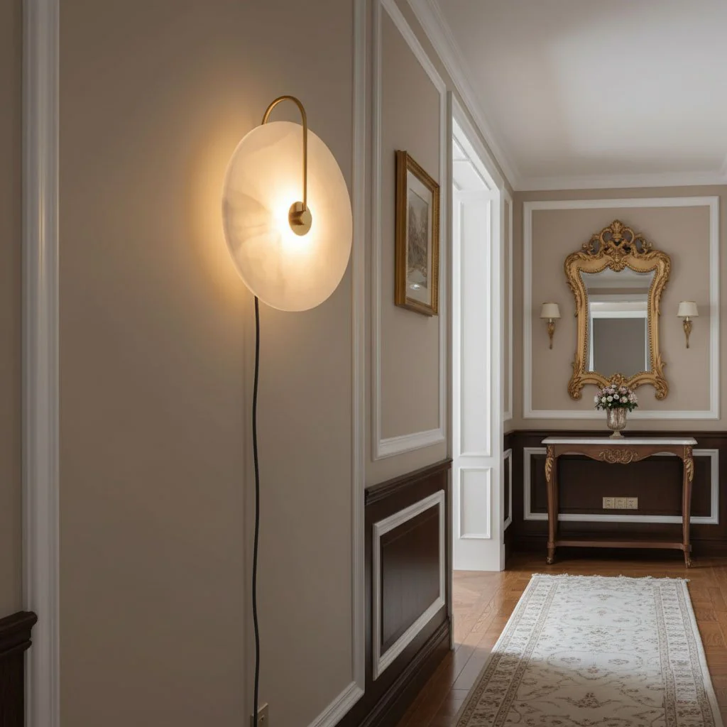 Alabaster LED Plug-In Wall Lamp - Image 7