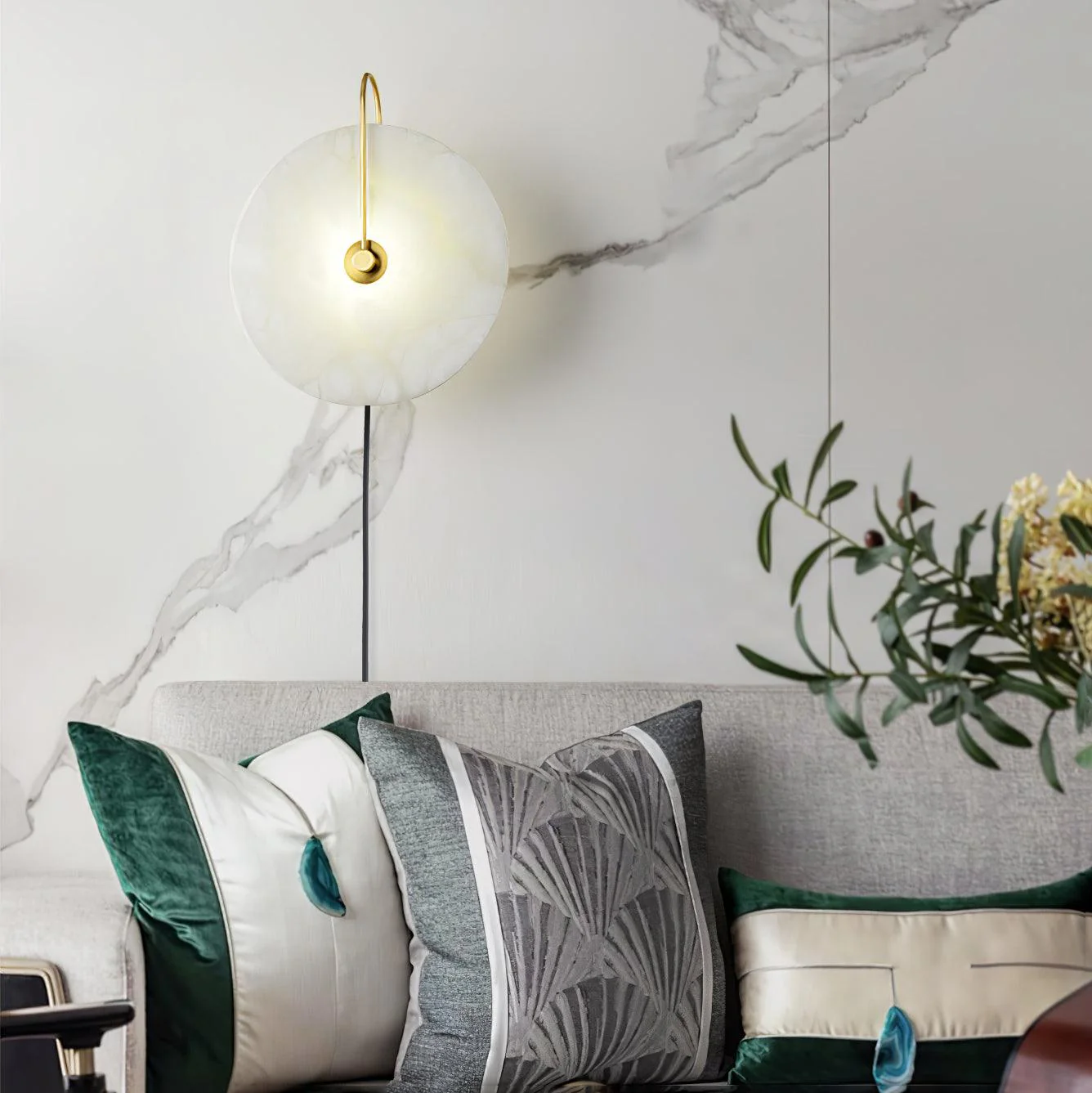 Alabaster LED Plug-In Wall Lamp - Image 9