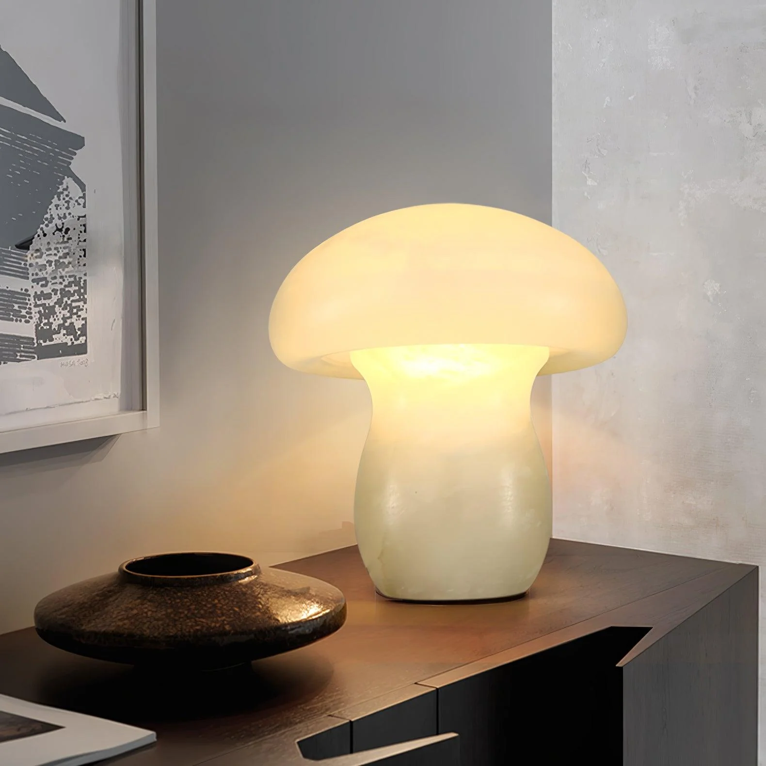 Alabaster Mushroom Table Lamp - Image 18