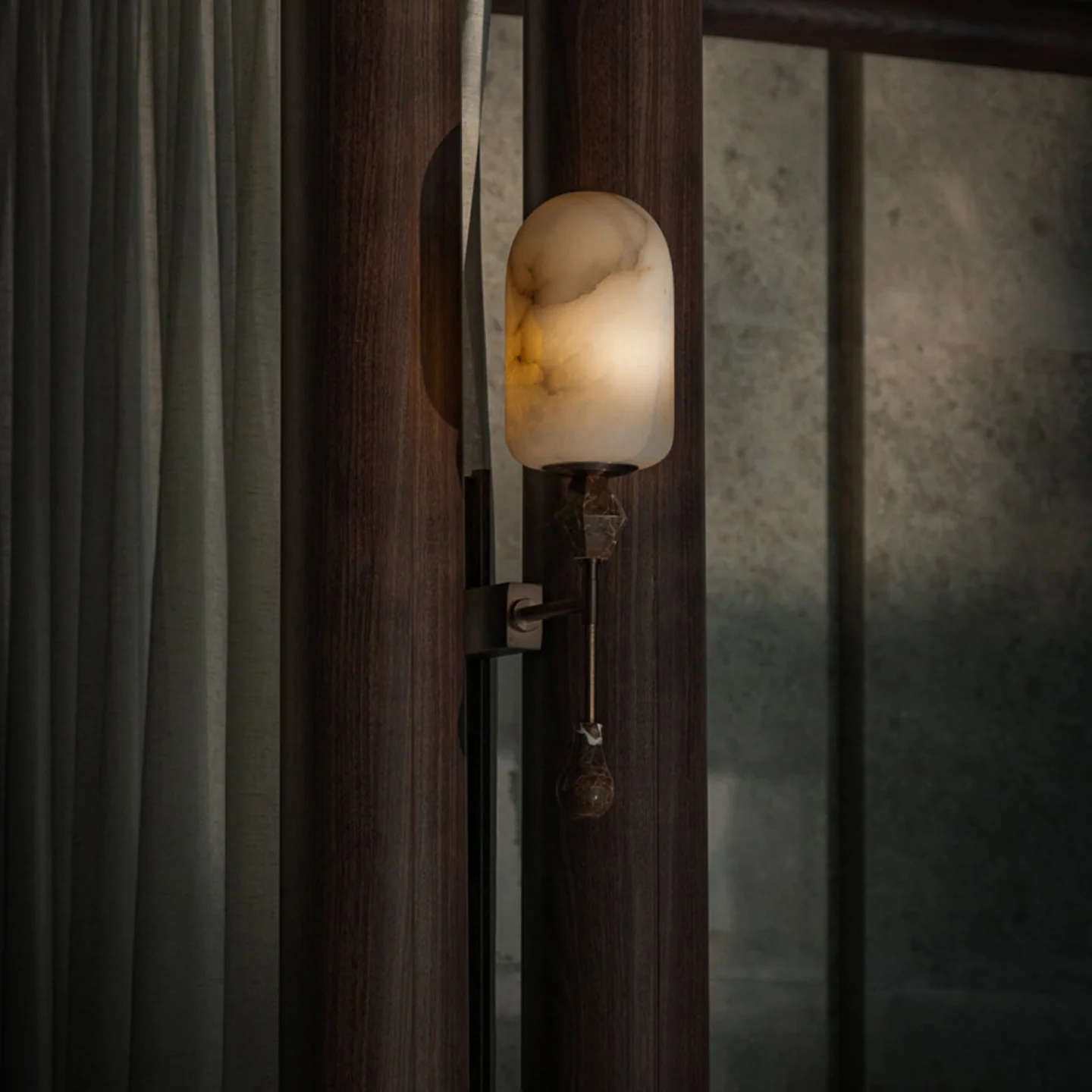 Alabaster Obelisk Double Alabaster Sconce - Image 9