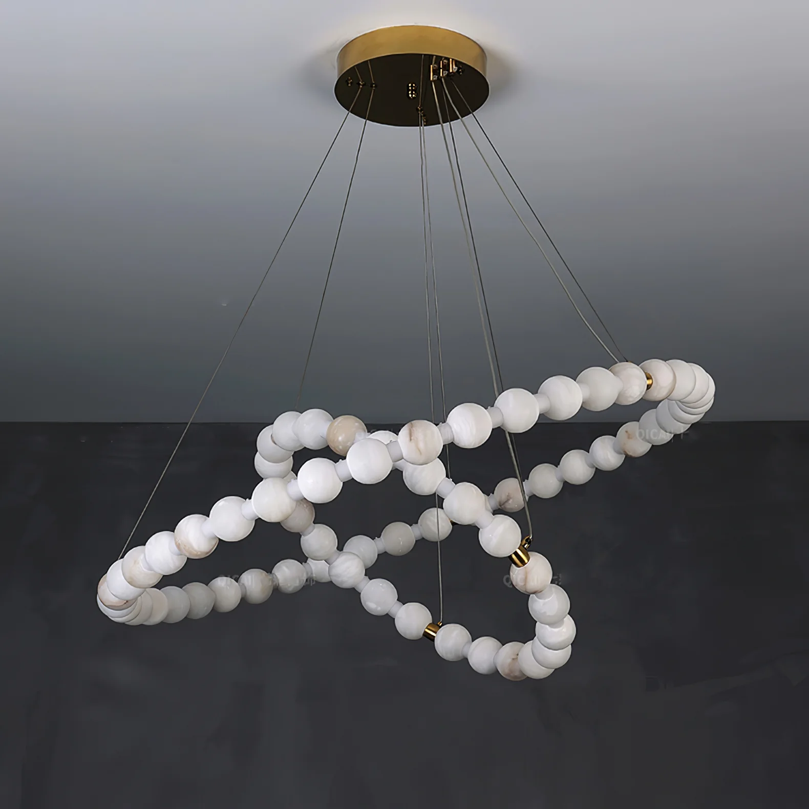 Alabaster Orb Ring Chandelier - Image 20