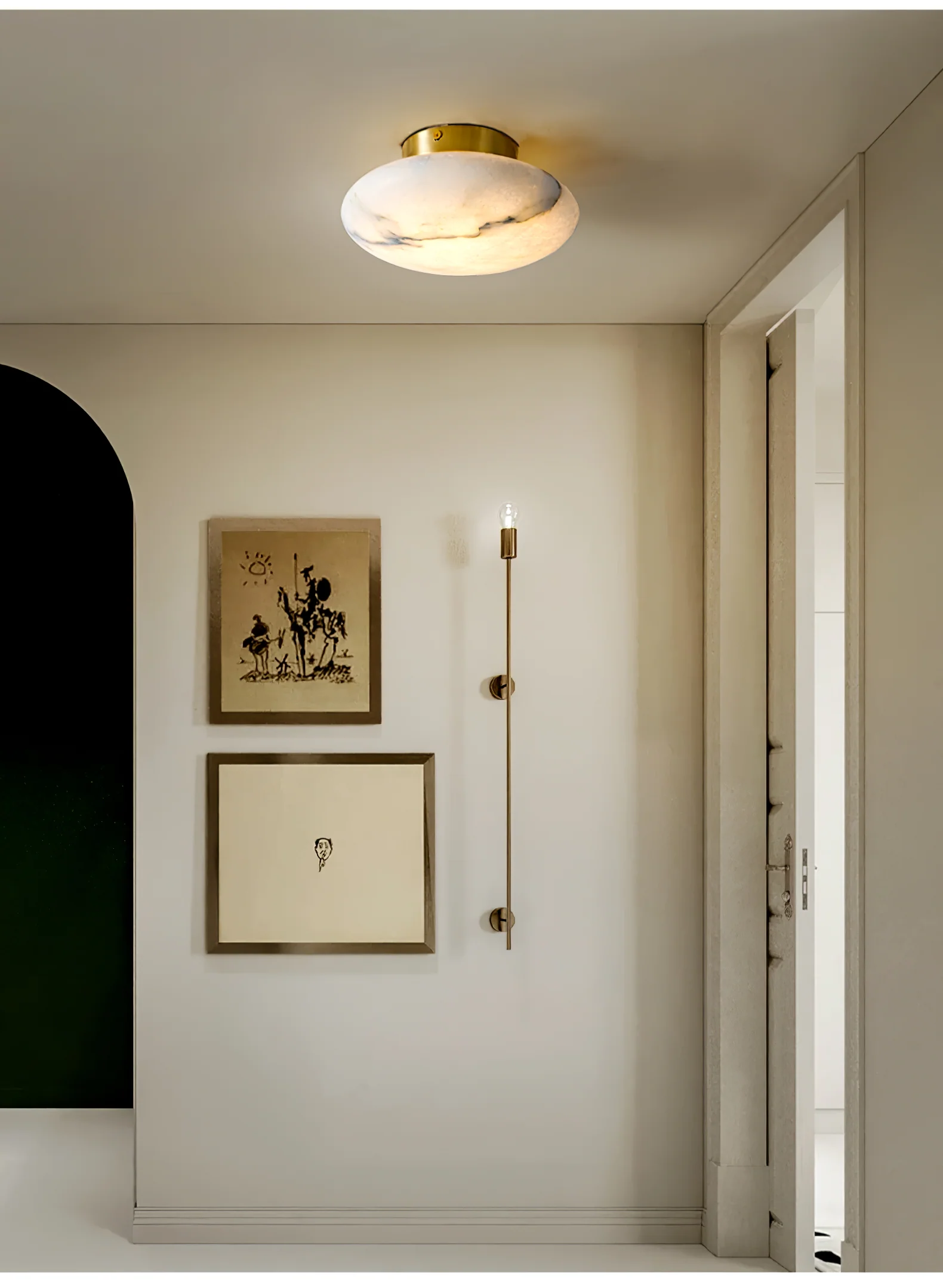 Alabaster Oval Ceiling Lamp - Image 24