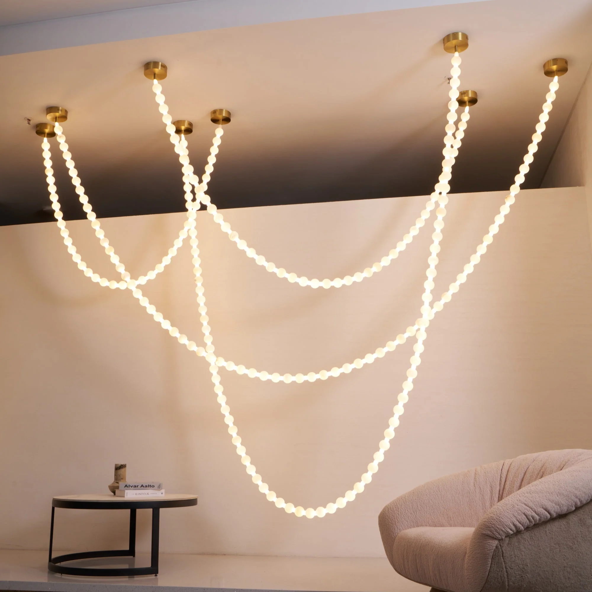 Alabaster Pearl Necklace Chandelier - Image 30