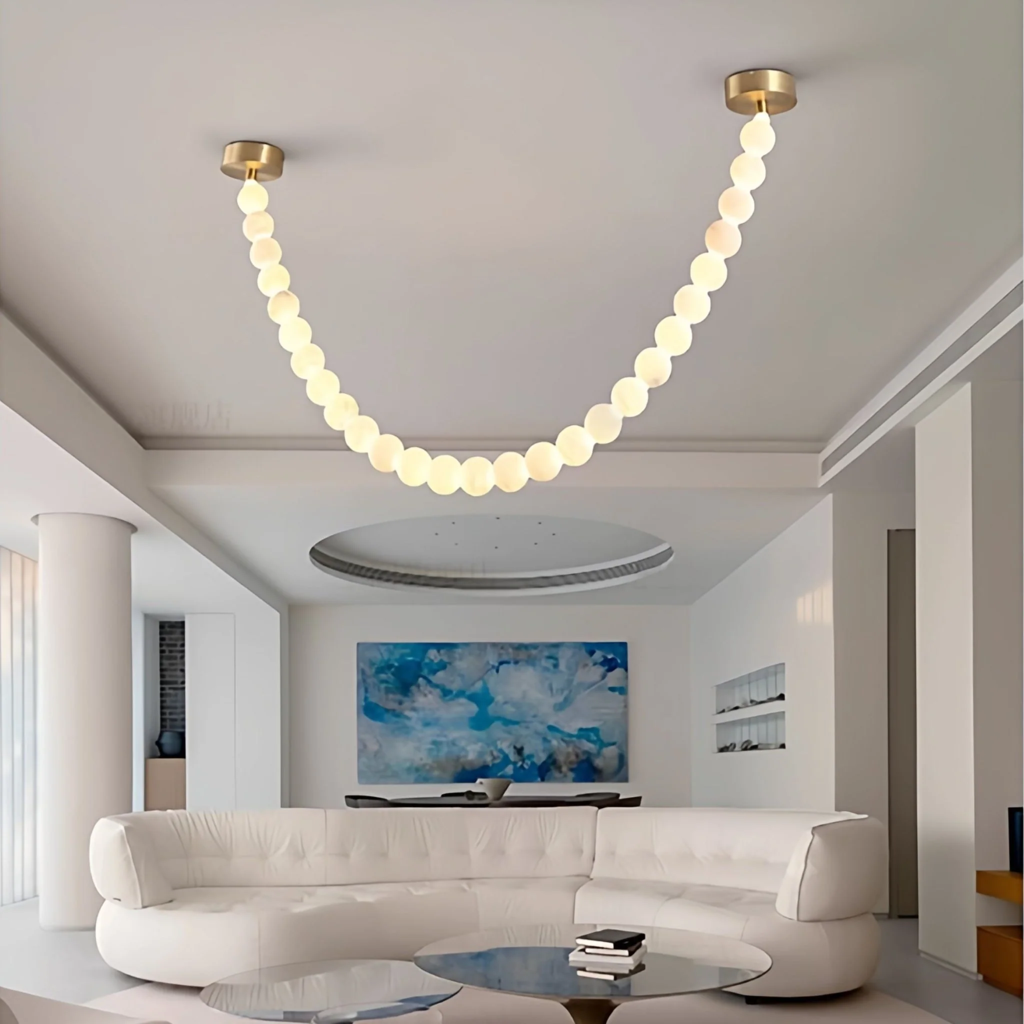 Alabaster Pearl Necklace Chandelier - Image 44