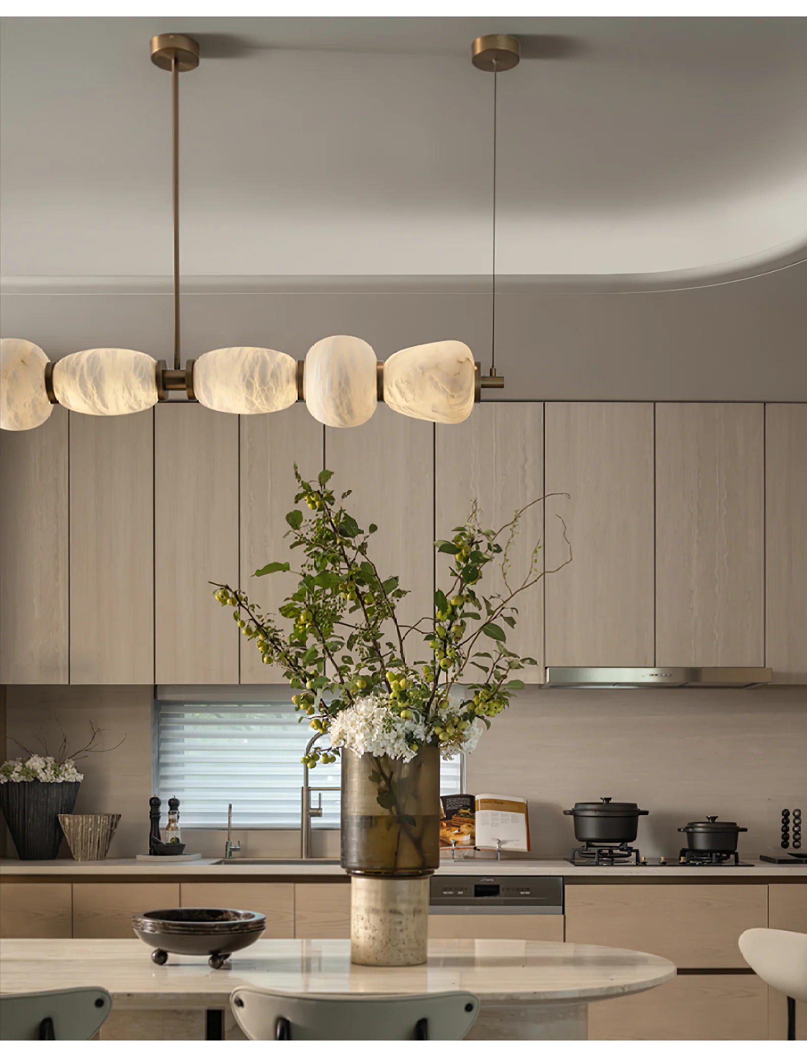 Alabaster Pebble Linear Chandelier - Image 10